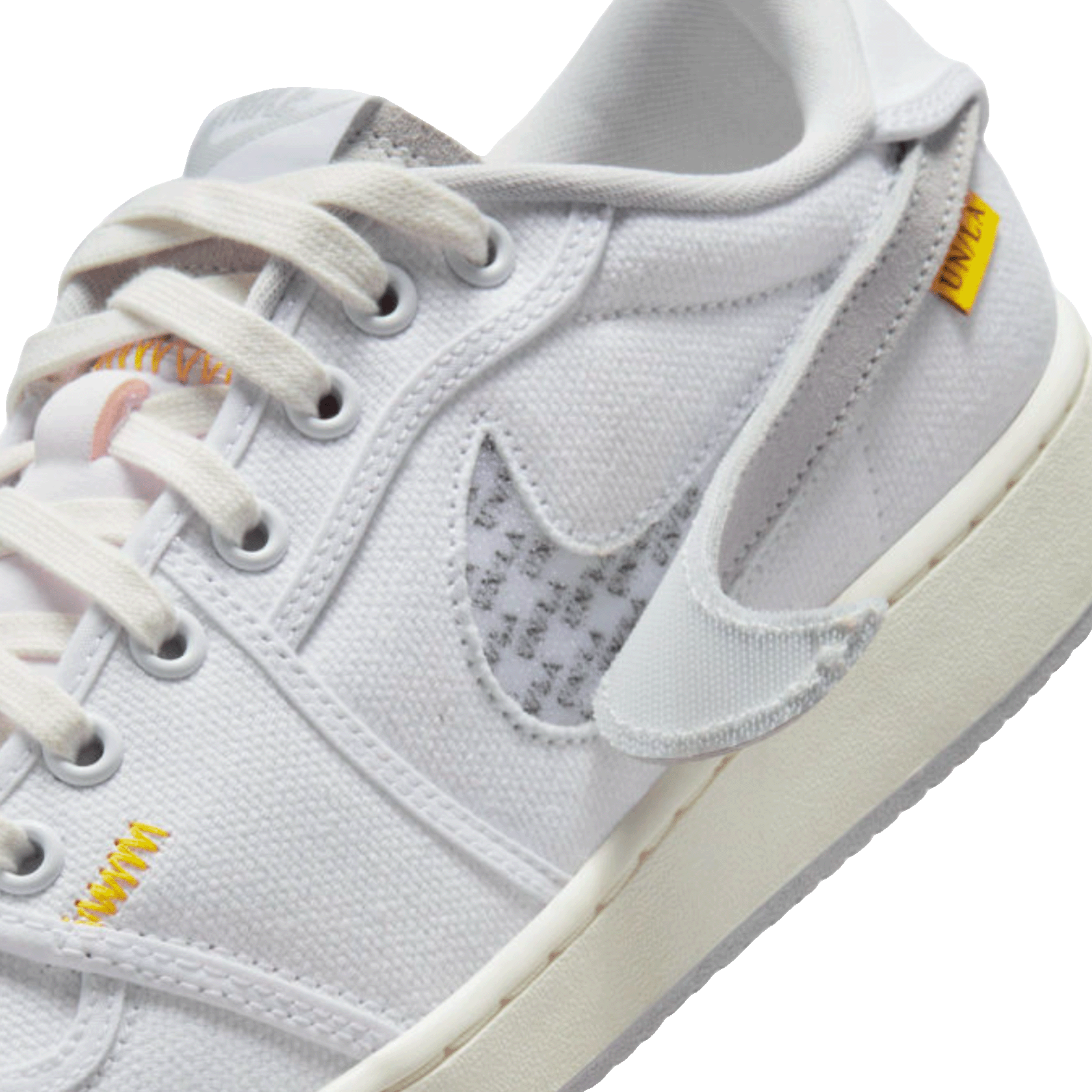 Nike Air Jordan 1 Retro AJKO Low SP Union White Canvas Detail