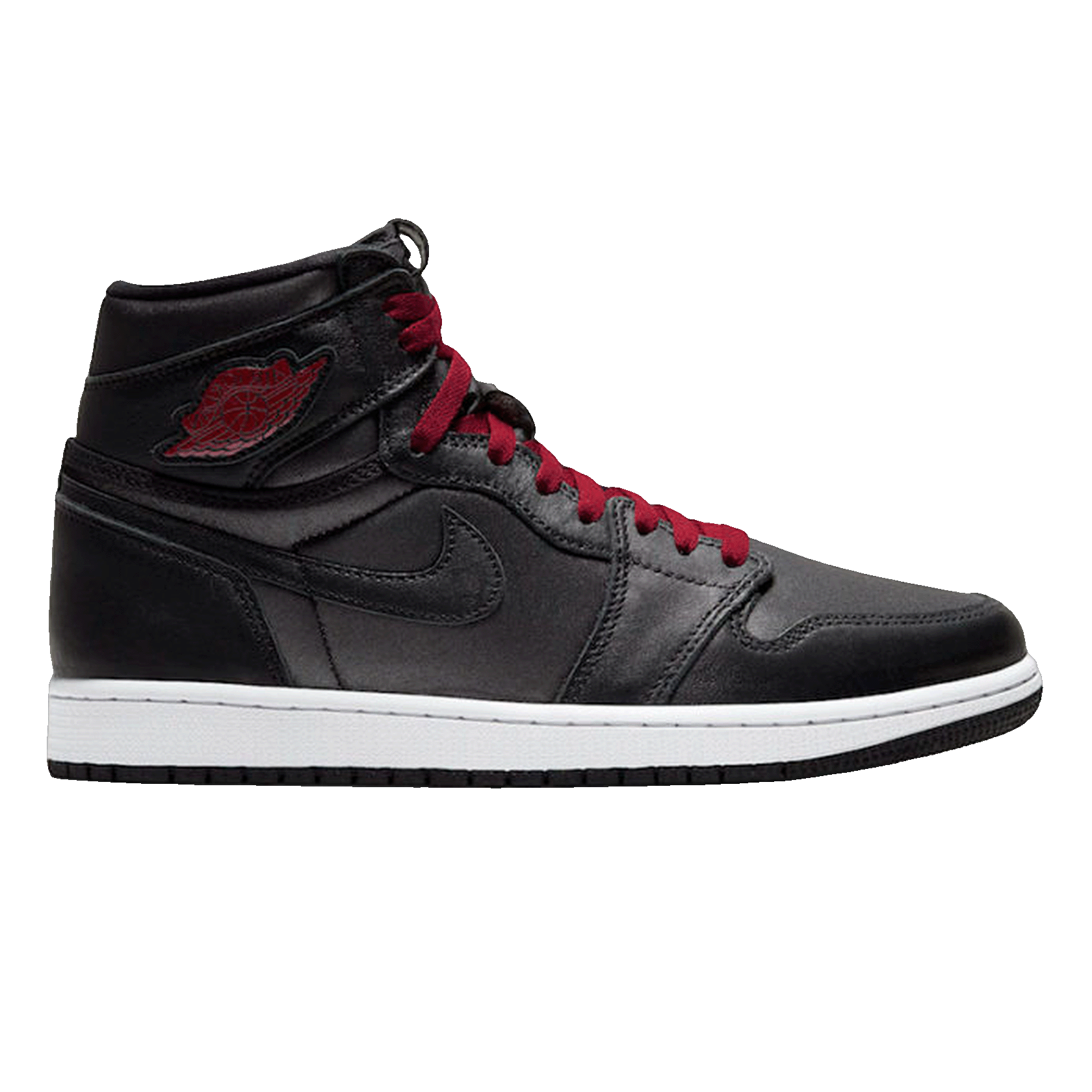Nike Air Jordan 1 Retro High Black Satin Gym Red