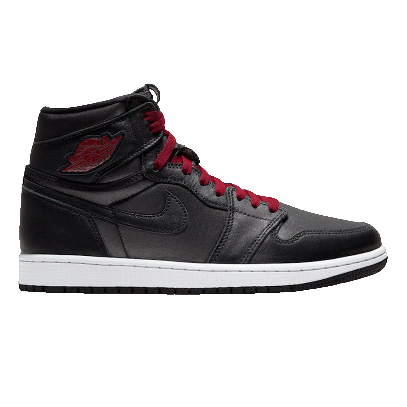 Nike Air Jordan 1 Retro High Black Satin Gym Red Black (GS)