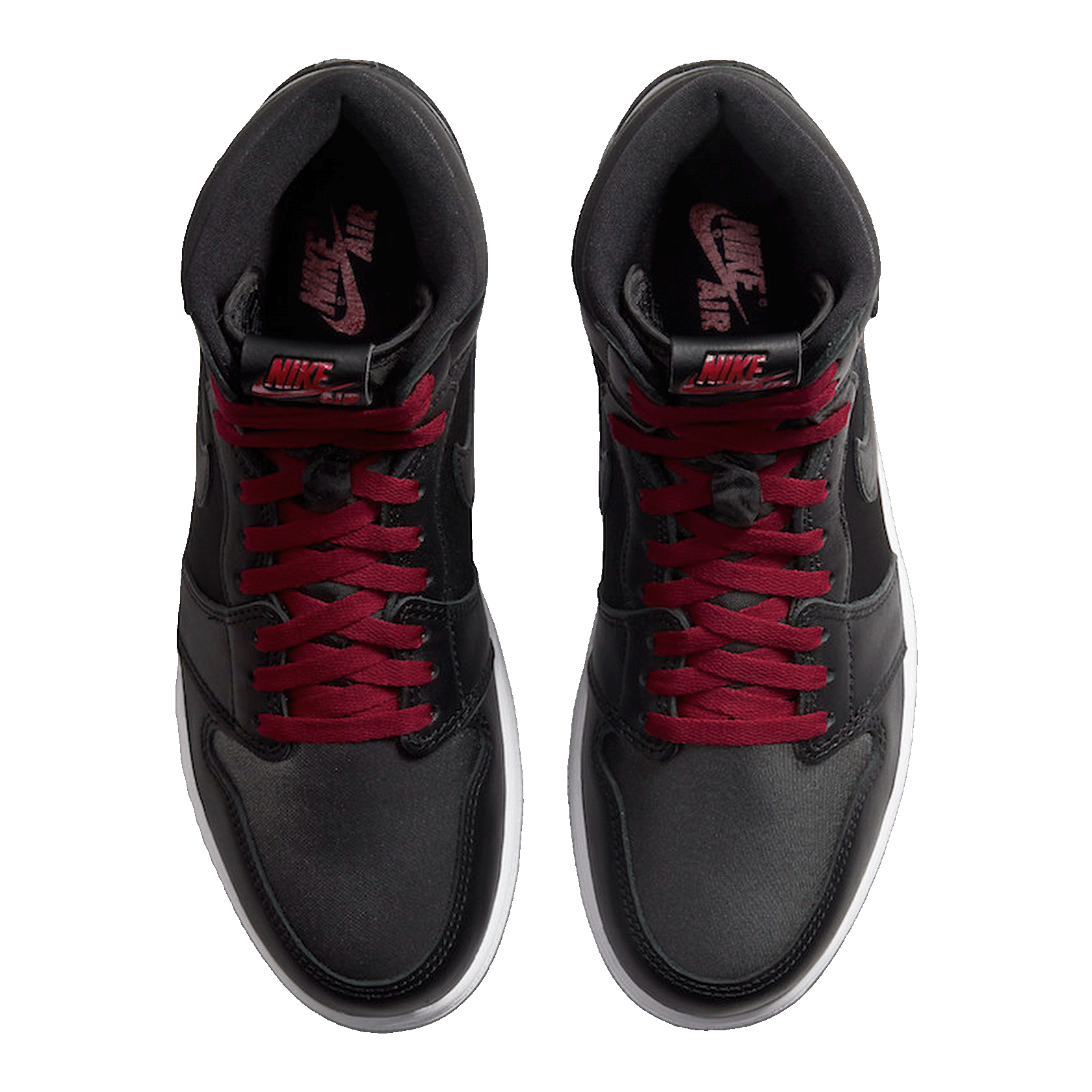 Nike Air Jordan 1 Retro High Black Satin Gym Red Black (GS) Oben