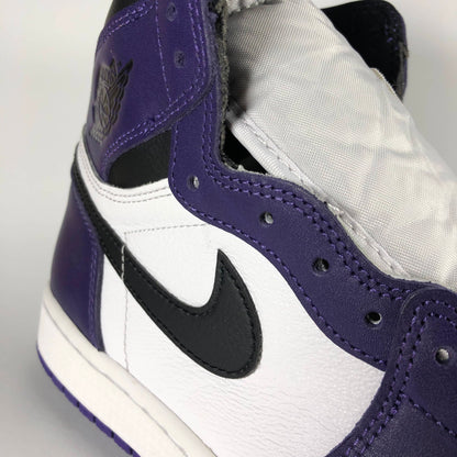 Nike Air Jordan 1 Retro High Court Purple White (GS) Swoosh