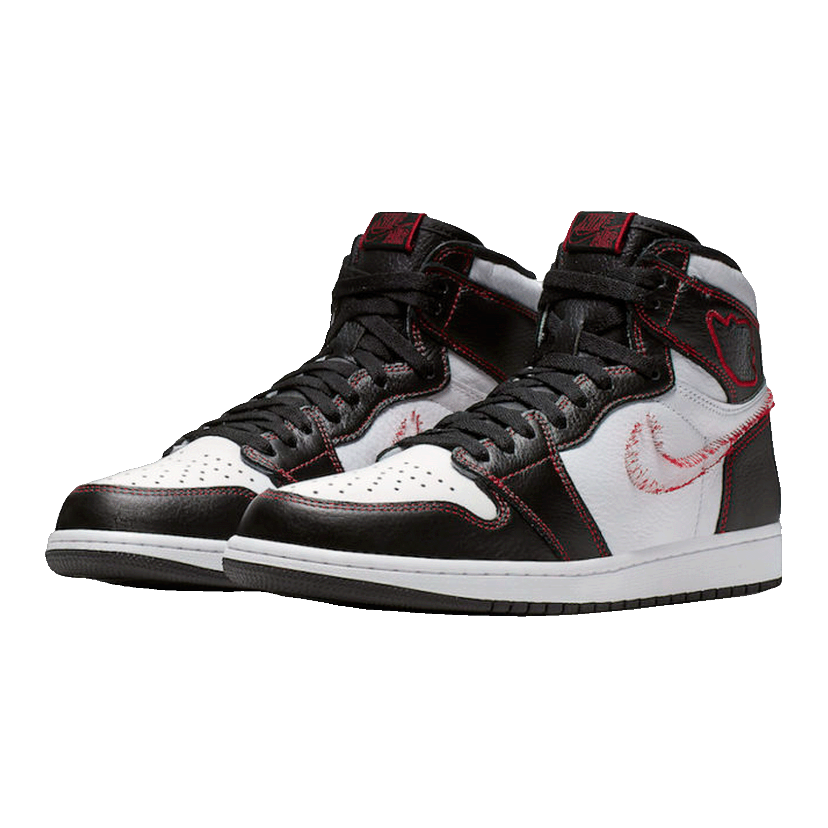 Nike Air Jordan 1 Retro High Defiant White Black Gym Red Side