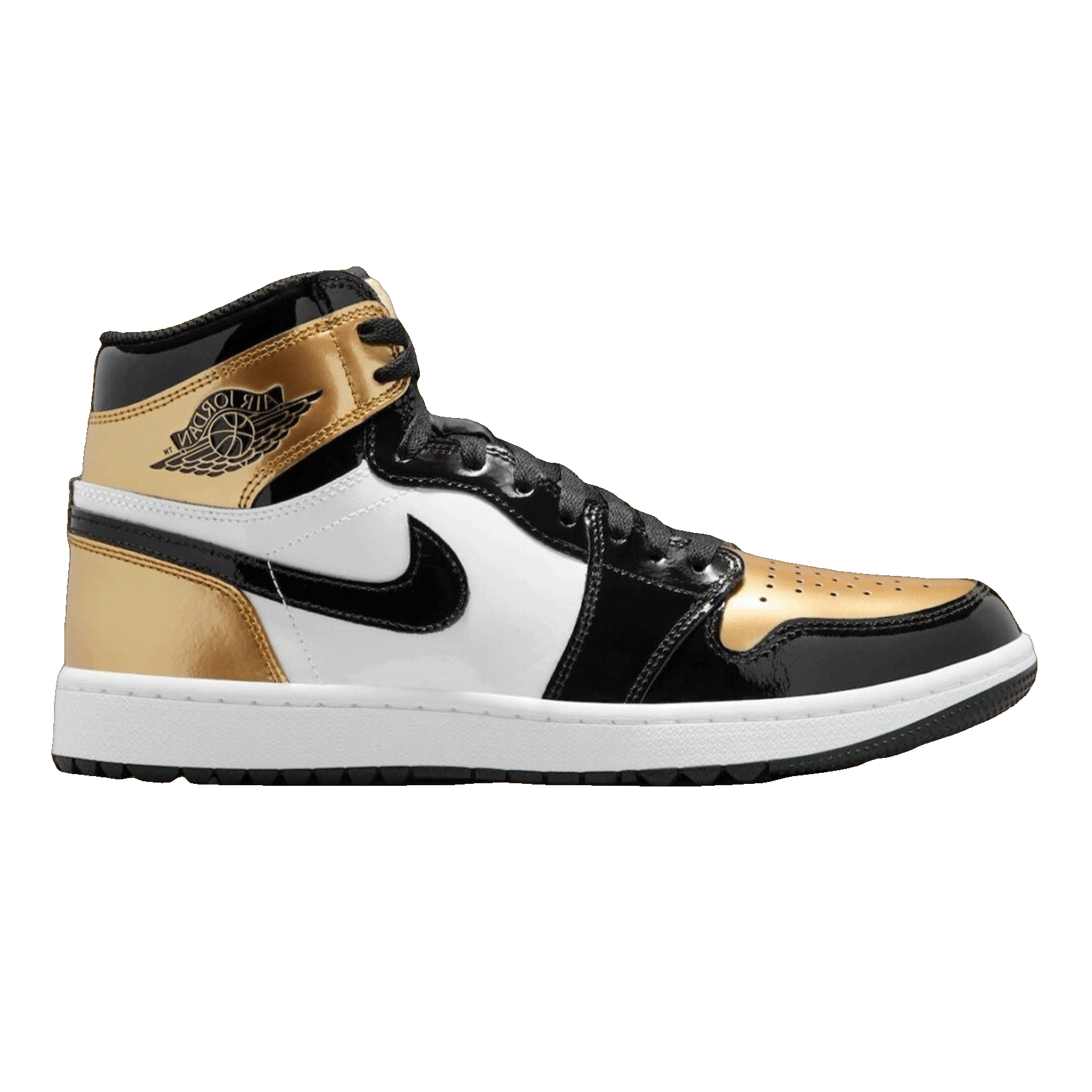 Nike Air Jordan 1 Retro High Golf Patent Gold Toe