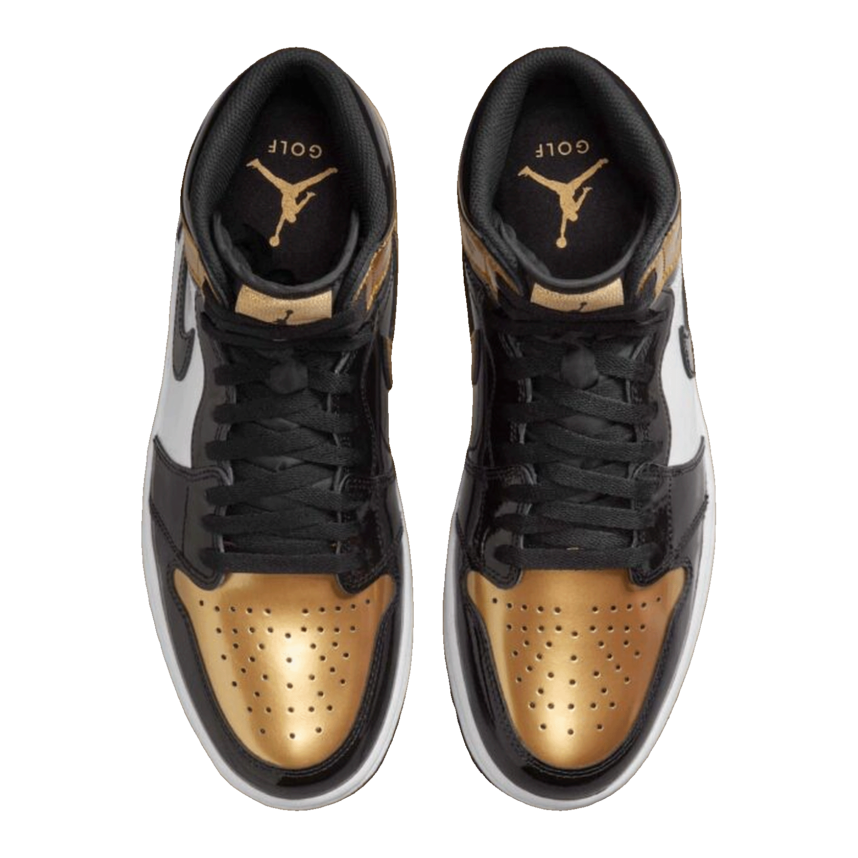 Nike Air Jordan 1 Retro High Golf Patent Gold Toe Oben