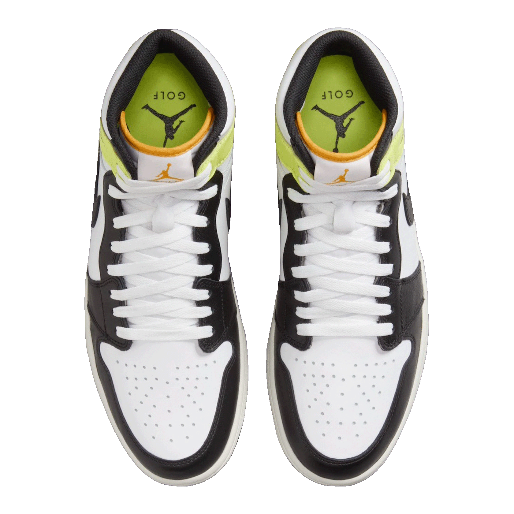 Nike Air Jordan 1 Retro High Golf White University Gold Volt Black Oben