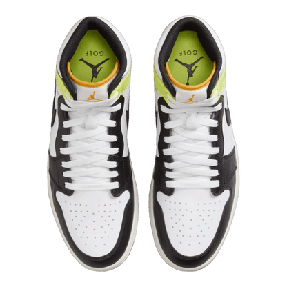 Nike Air Jordan 1 Retro High Golf White University Gold Volt Black Oben