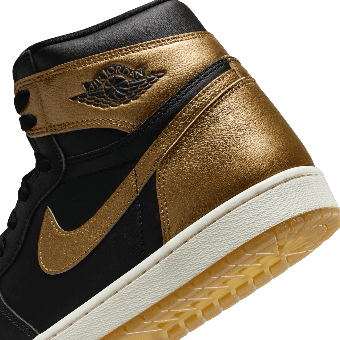 Nike Air Jordan 1 Retro High OG Black Metallic Gold Detail