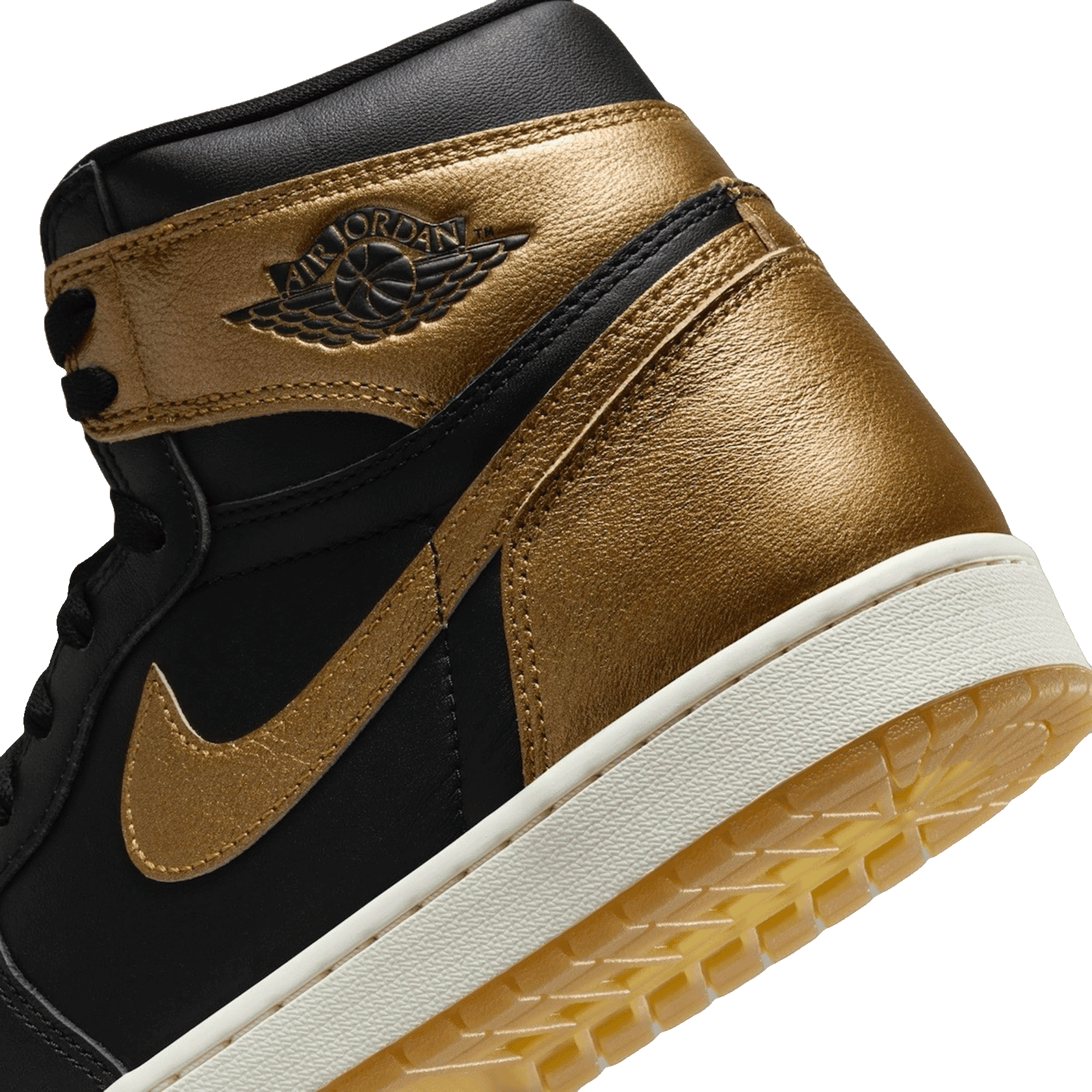 Nike Air Jordan 1 Retro High OG Black Metallic Gold Detail