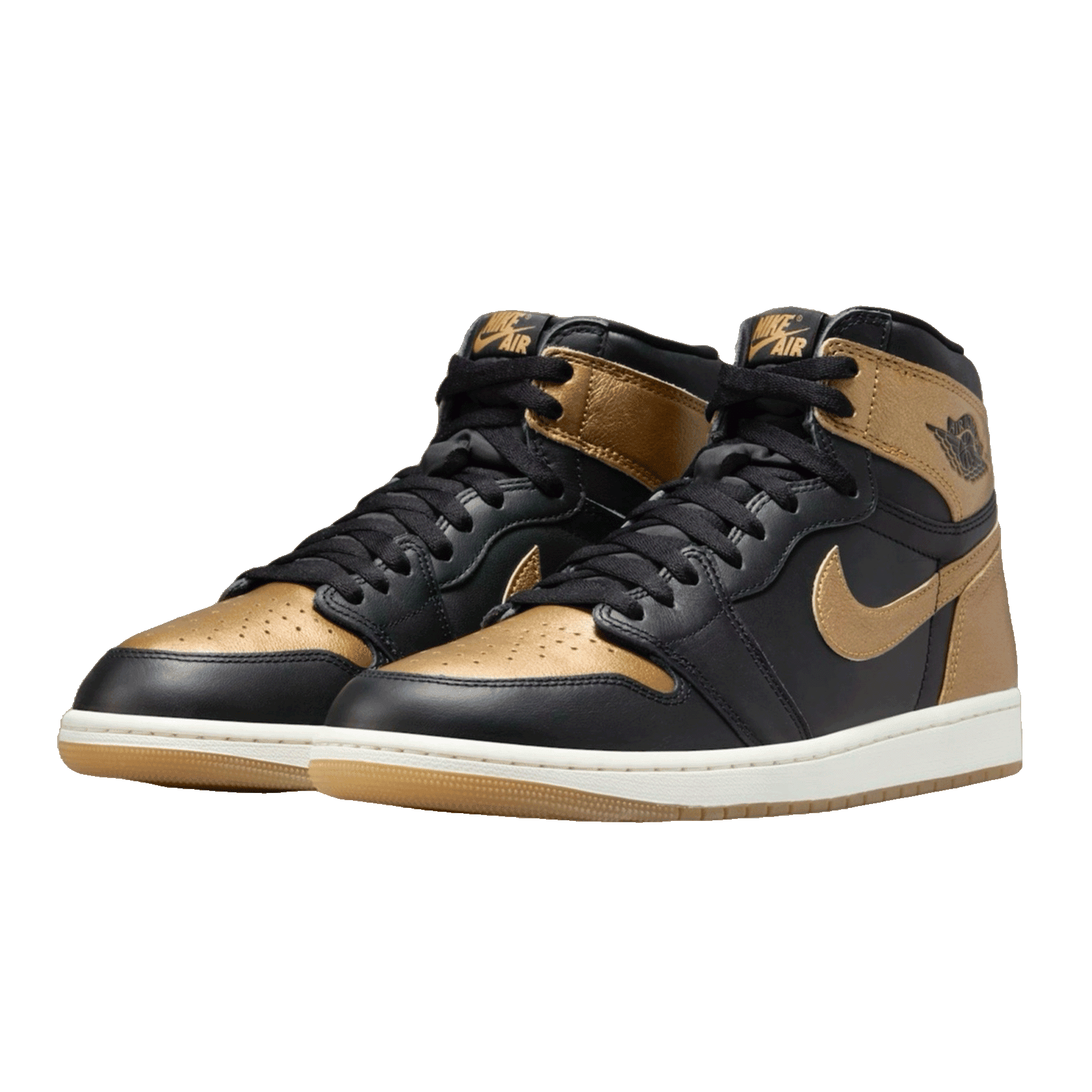 Nike Air Jordan 1 Retro High OG Black Metallic Gold Side
