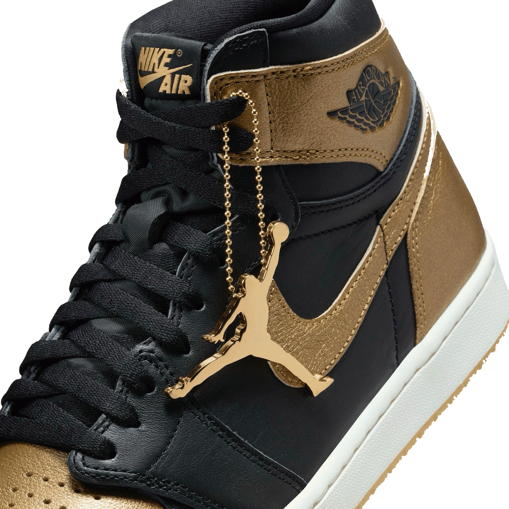 Nike Air Jordan 1 Retro High OG Black Metallic Gold Tongue