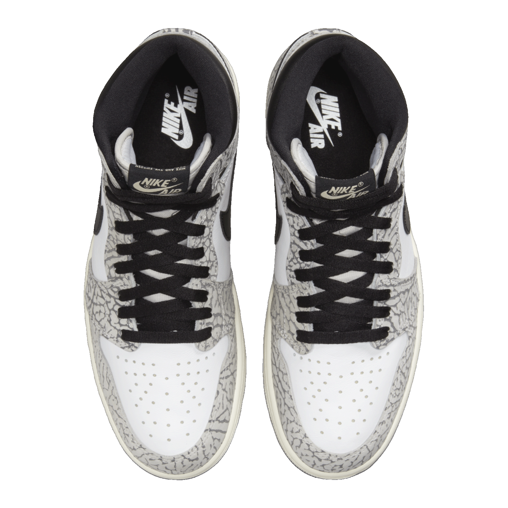 Nike Air Jordan 1 Retro High OG White Cement (GS) Oben
