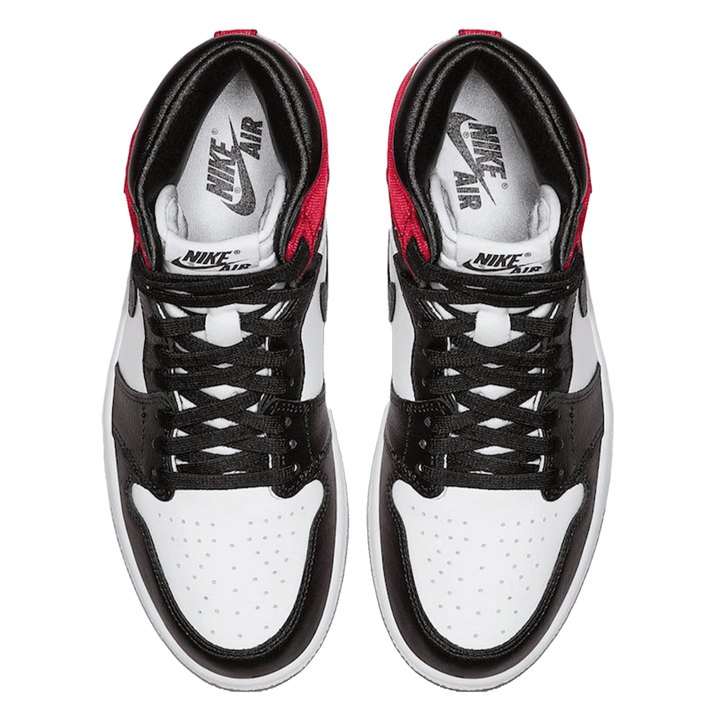 Nike Air Jordan 1 Retro High Satin Black Toe (W) Oben
