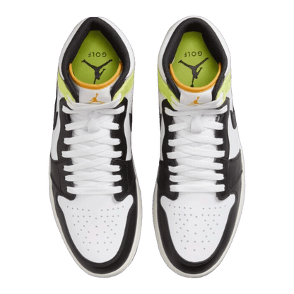 Nike Air Jordan 1 Retro High White Black Volt University Gold (GS) Oben