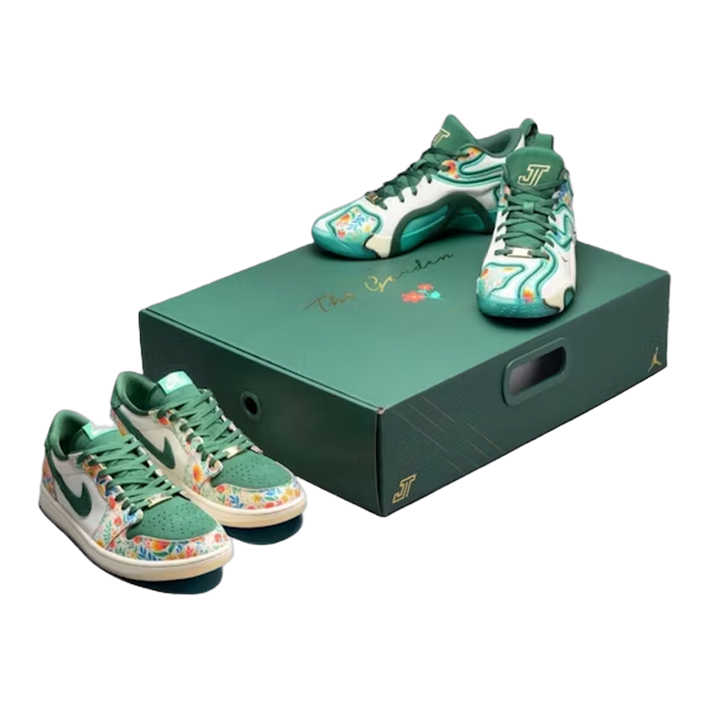Nike Air Jordan 1 Retro Low OG & Jordan Tatum 3 Jayson Tatum Welcome to the Garden Pack (Pack) HQ5570-100/HQ5571-900