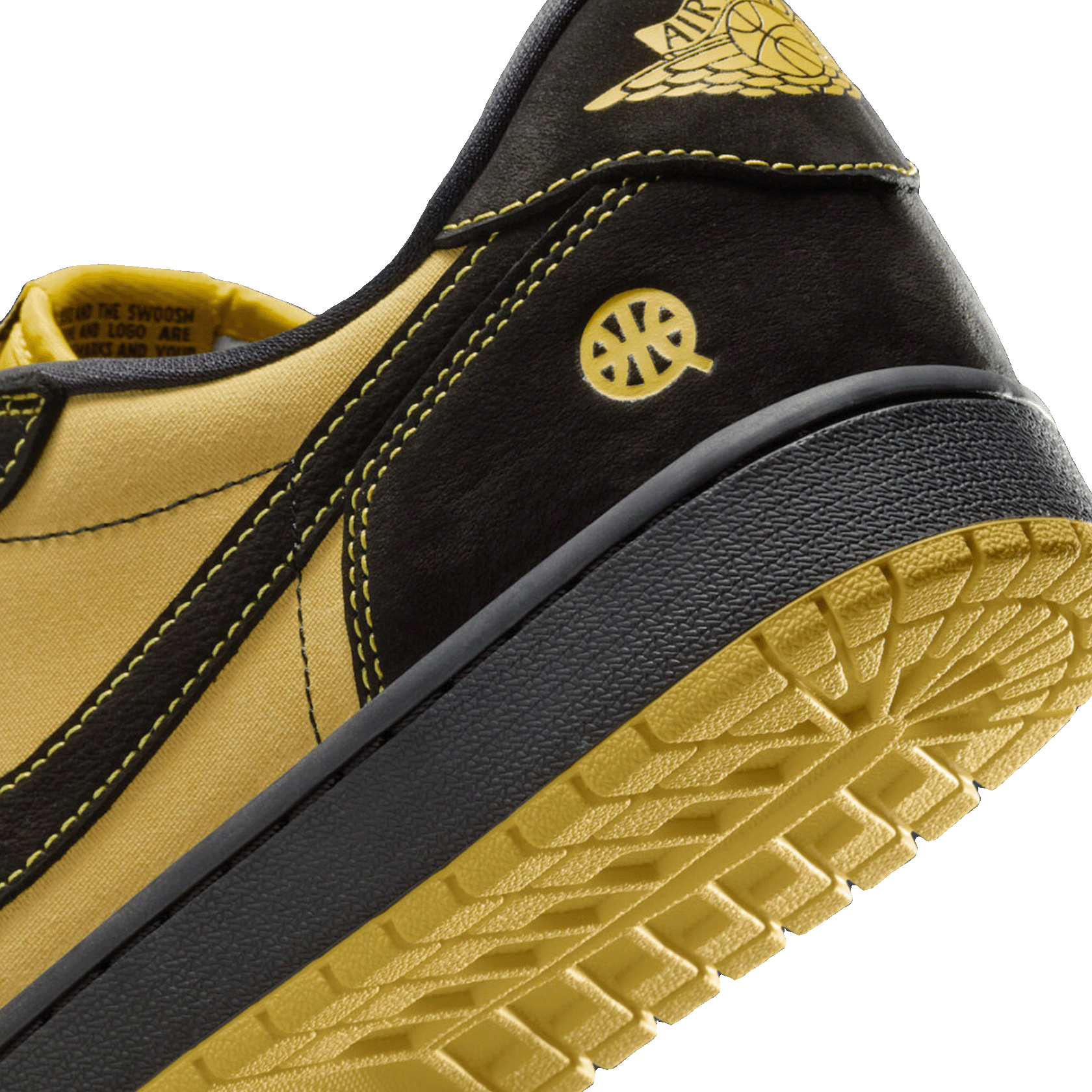 Nike Air Jordan 1 Retro Low OG Quai 54 Black Tour Yellow Red Detail