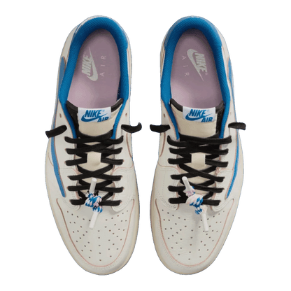 Nike Air Jordan 1 Retro Low OG SP Fragment x Travis Scott Sail Military Blue Oben