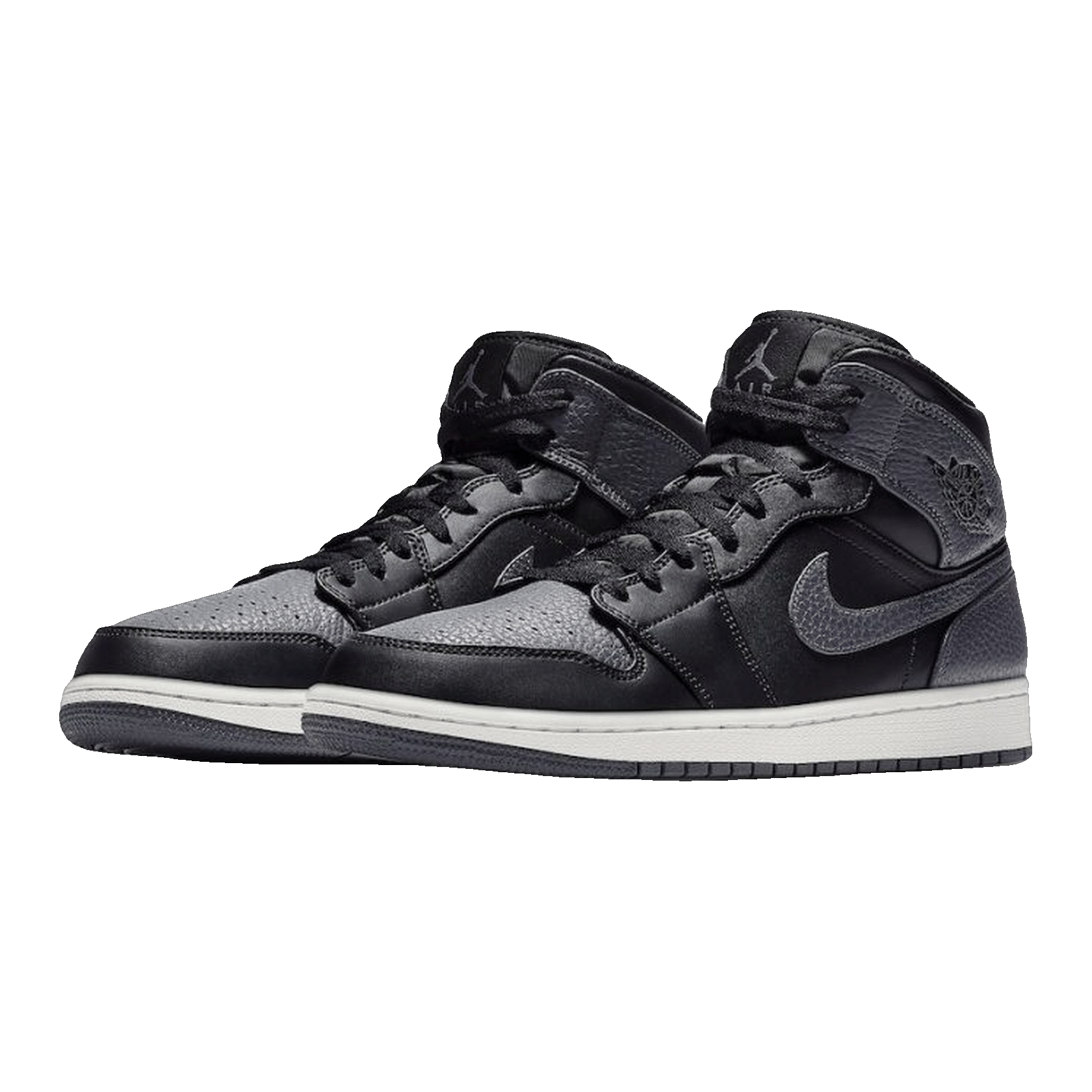 Nike Air Jordan 1 Retro Mid Black Dark Grey Side