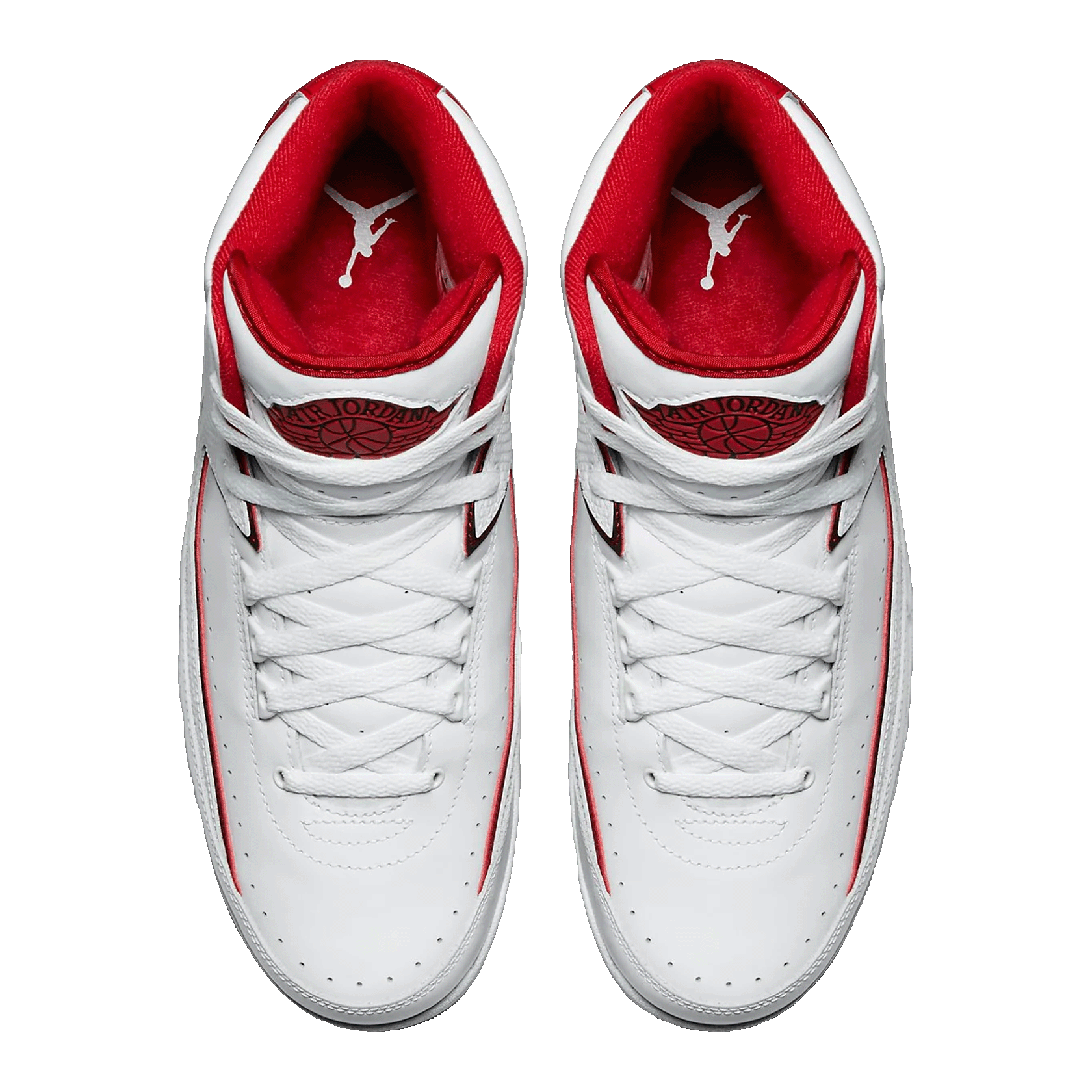 Nike Air Jordan 2 Retro White Red (2014) Oben 385475-102