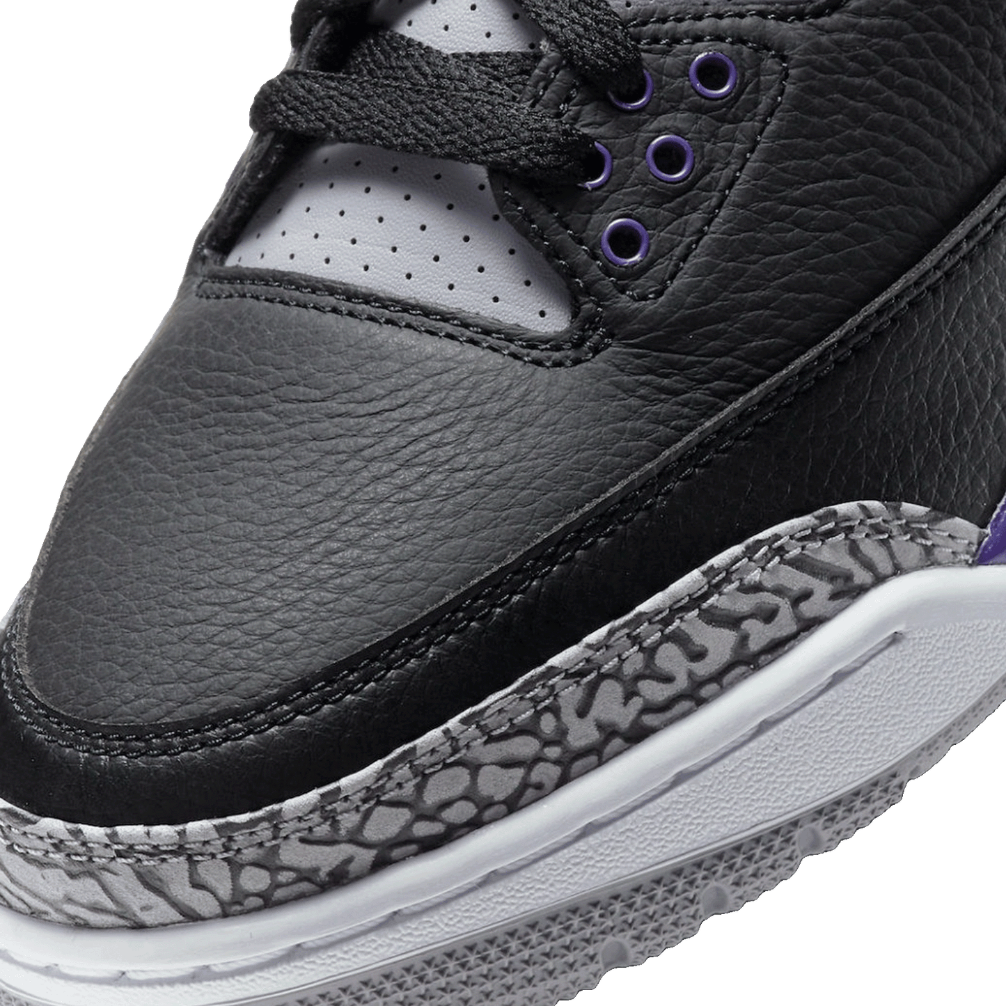 Nike Air Jordan 3 Retro Black Court Purple Toe