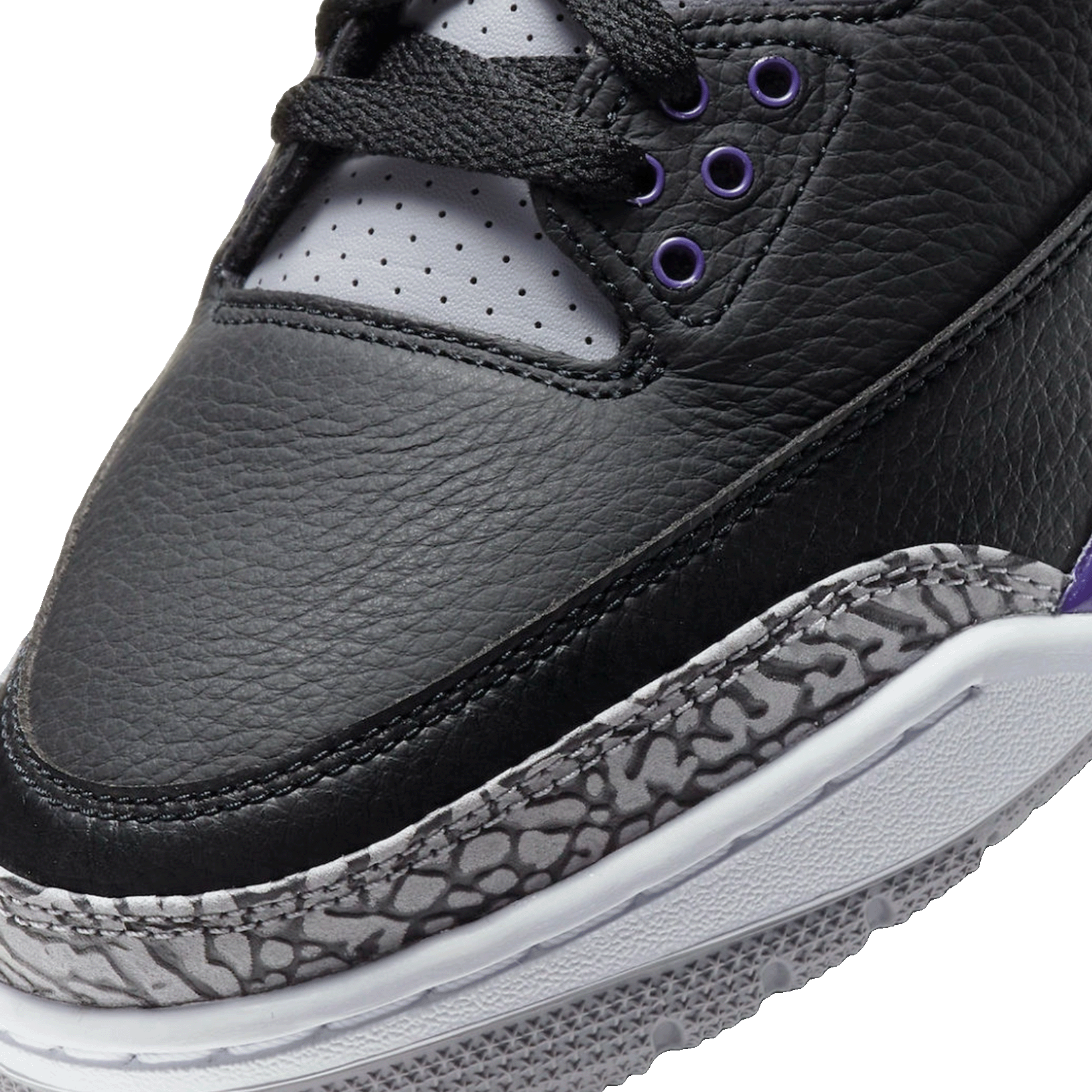Nike Air Jordan 3 Retro Black Court Purple Toe