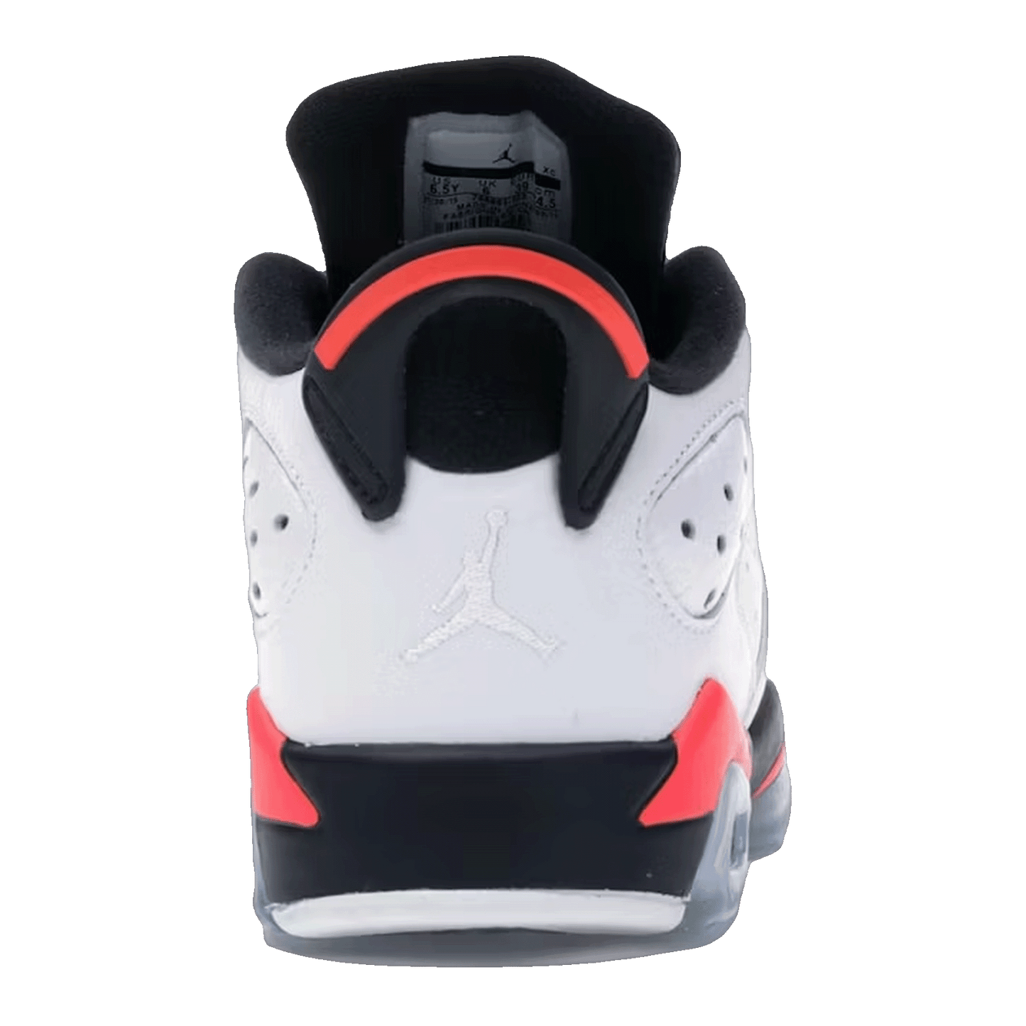 Nike Air Jordan 6 Retro Low White Infrared 23 Black (GS) Back 768881-123