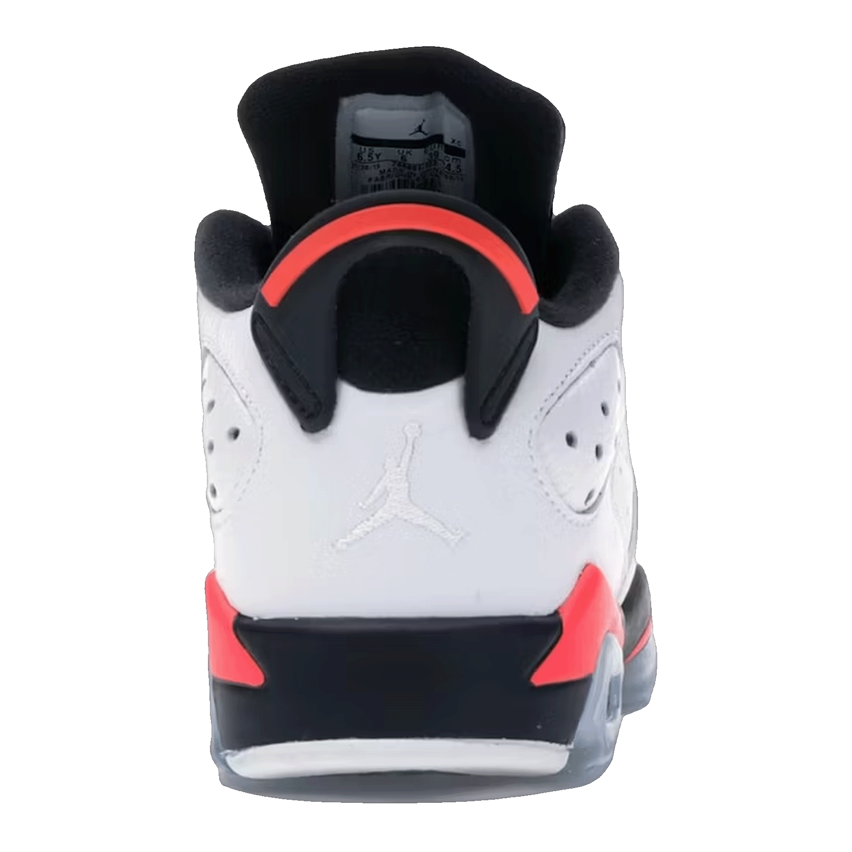 Nike Air Jordan 6 Retro Low White Infrared 23 Black (GS) Back 768881-123