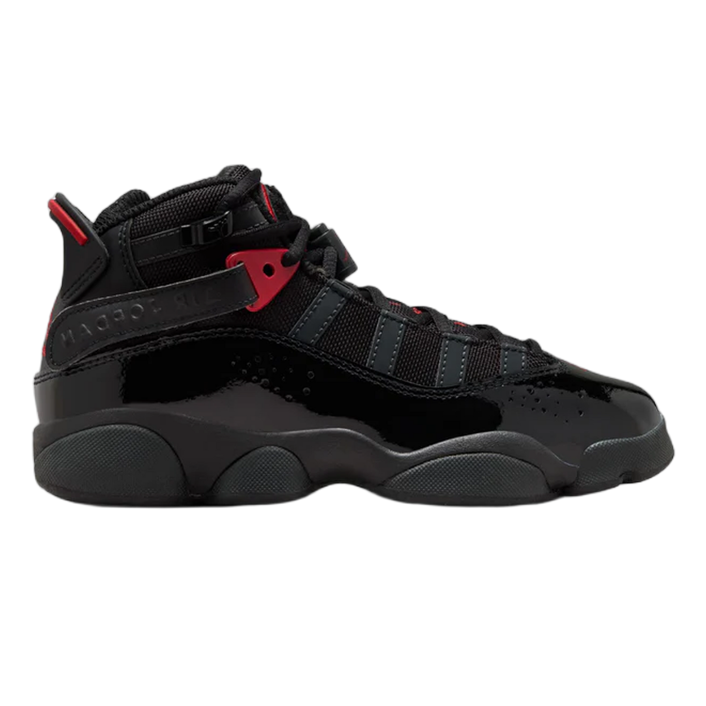 Nike Air Jordan 6 Rings Black Anthracite Fire Red (GS) 323419-026