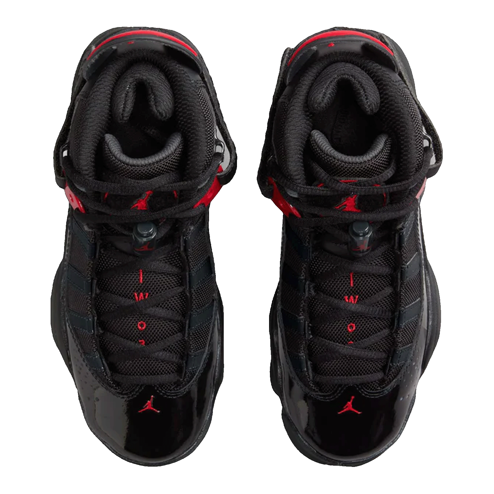 Nike Air Jordan 6 Rings Black Anthracite Fire Red (GS) Oben 323419-026