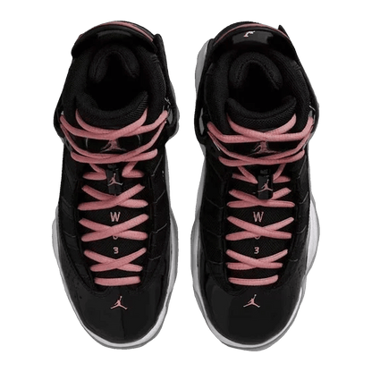 Nike Air Jordan 6 Rings Black White Anthracite Rust Pink (GS) Oben 323419-068