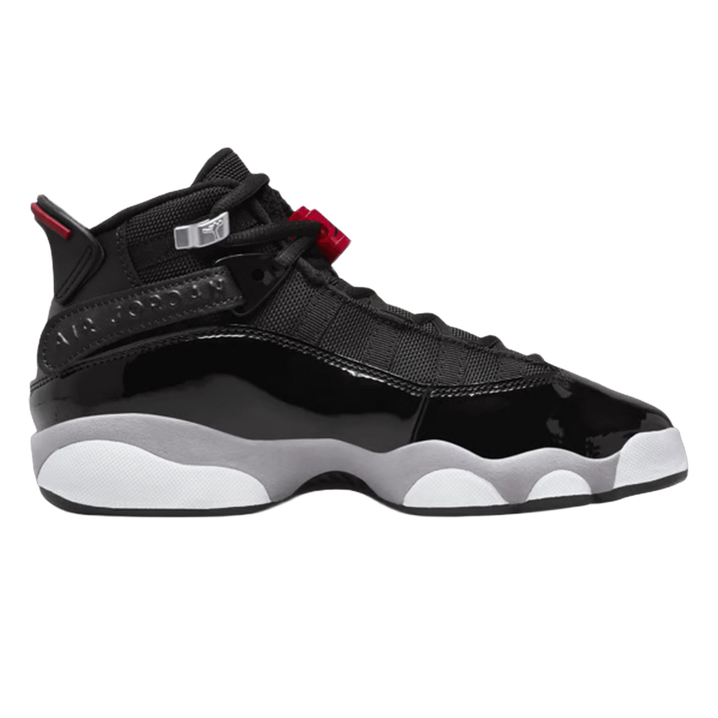 Nike Air Jordan 6 Rings Black White Metallic Silver Fire Red (GS) FZ4186-010