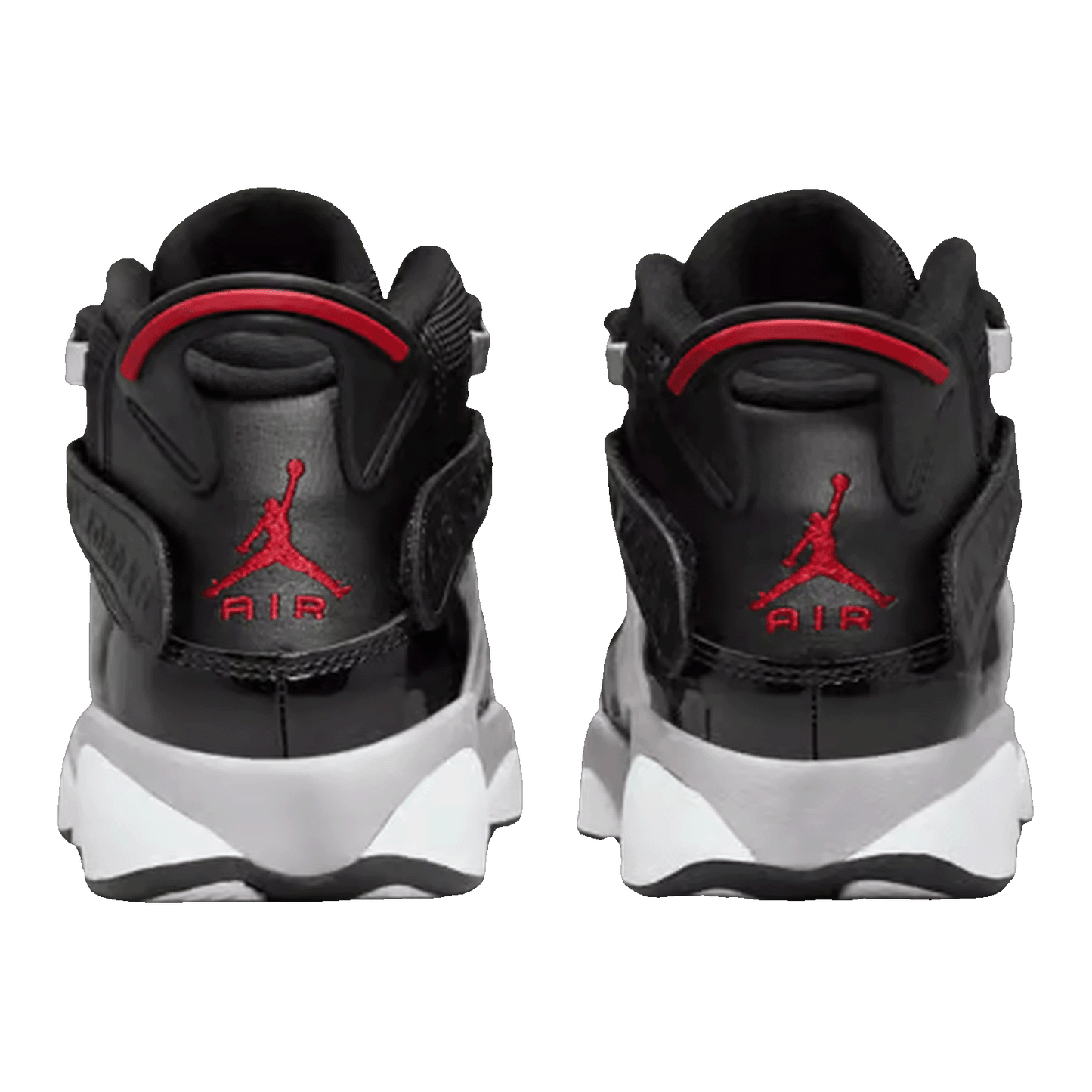 Nike Air Jordan 6 Rings Black White Metallic Silver Fire Red (GS) Back FZ4186-010