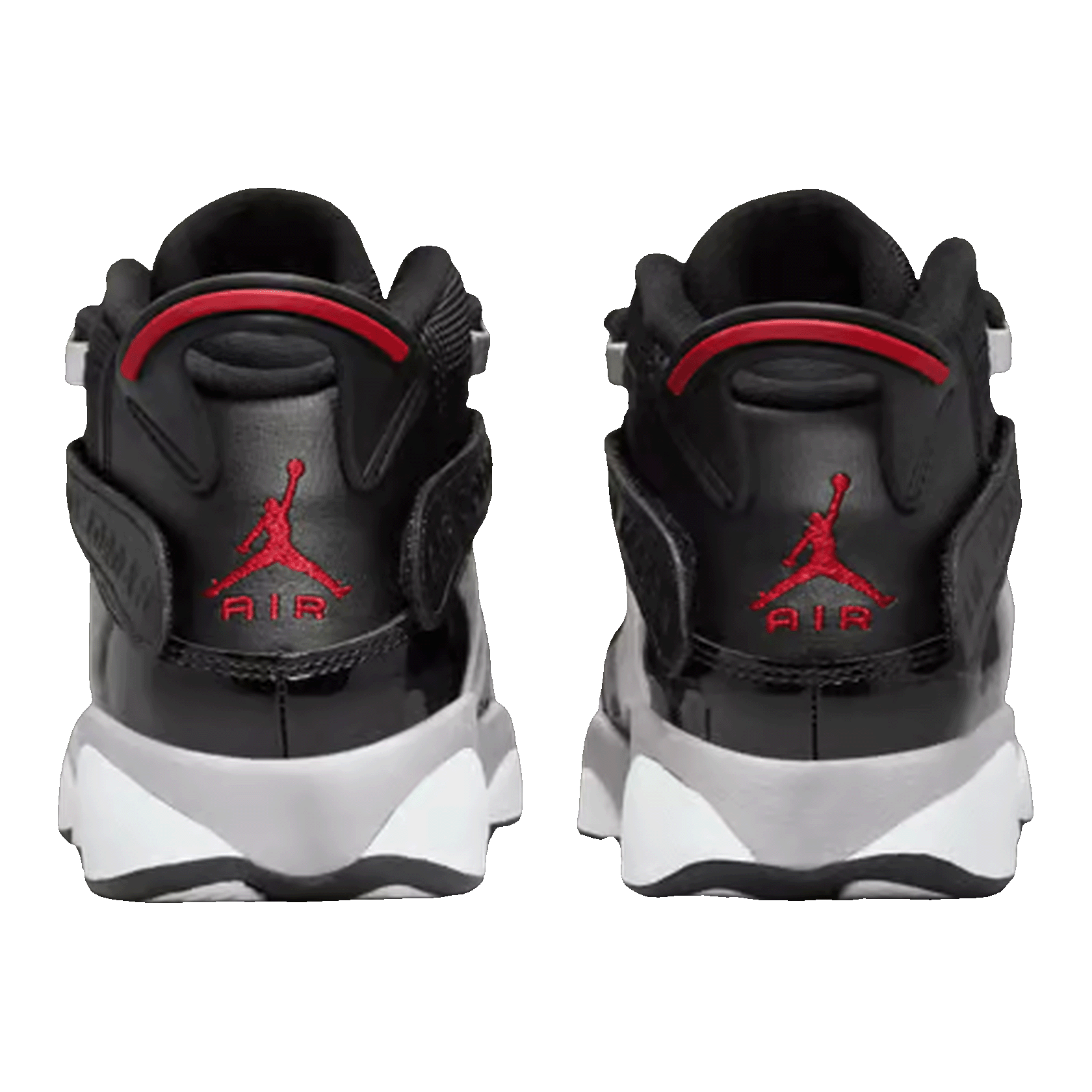 Nike Air Jordan 6 Rings Black White Metallic Silver Fire Red (GS) Back FZ4186-010