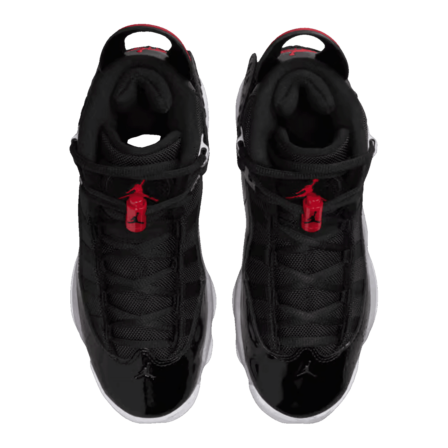 Nike Air Jordan 6 Rings Black White Metallic Silver Fire Red (GS) Oben FZ4186-010