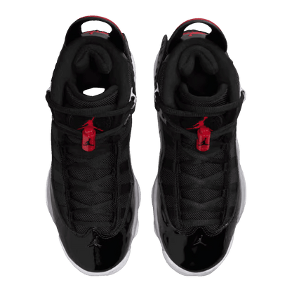 Nike Air Jordan 6 Rings Black White Metallic Silver Fire Red (GS) Oben FZ4186-010