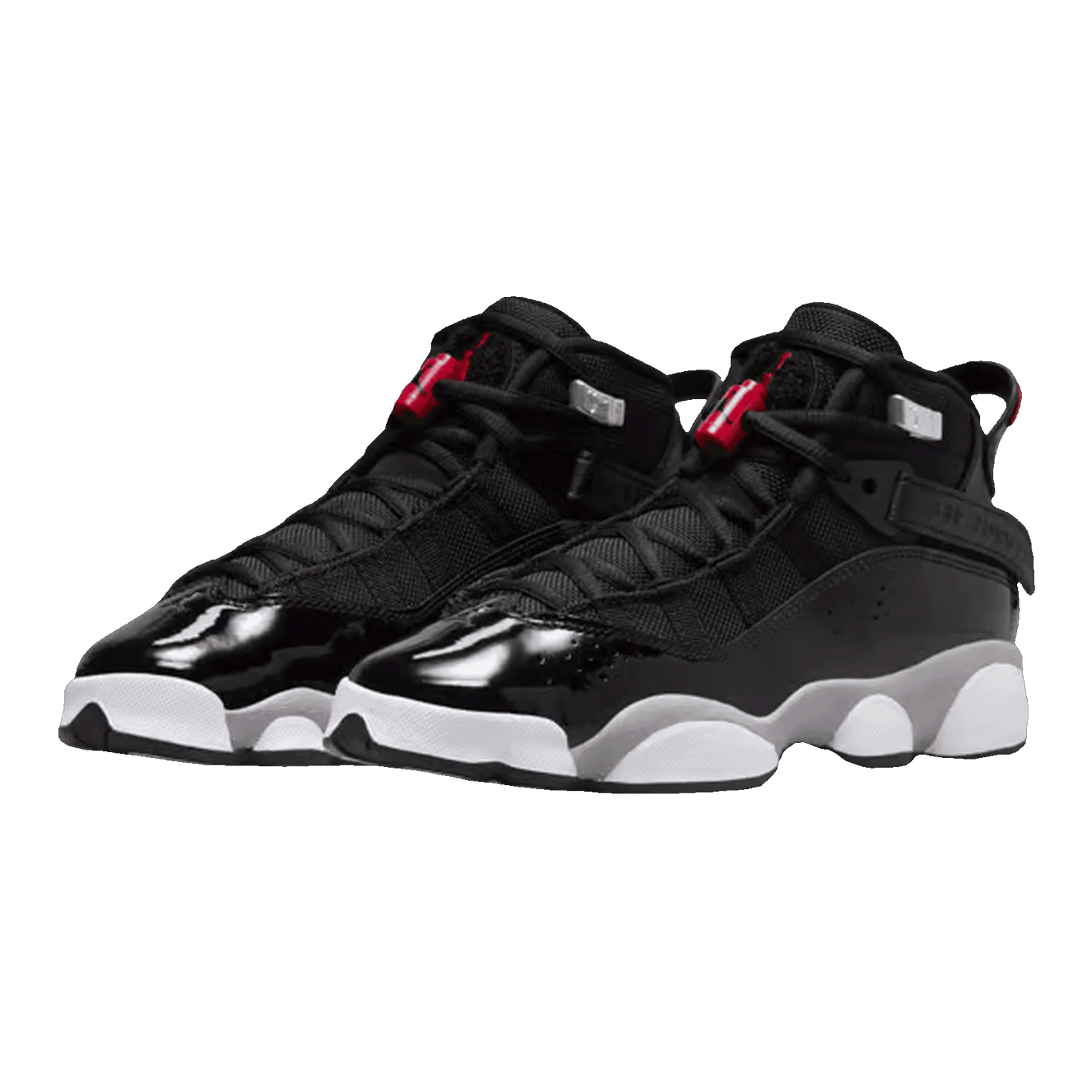 Nike Air Jordan 6 Rings Black White Metallic Silver Fire Red (GS) Side FZ4186-010