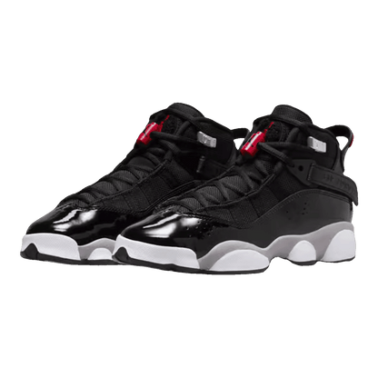 Nike Air Jordan 6 Rings Black White Metallic Silver Fire Red (GS) Side FZ4186-010