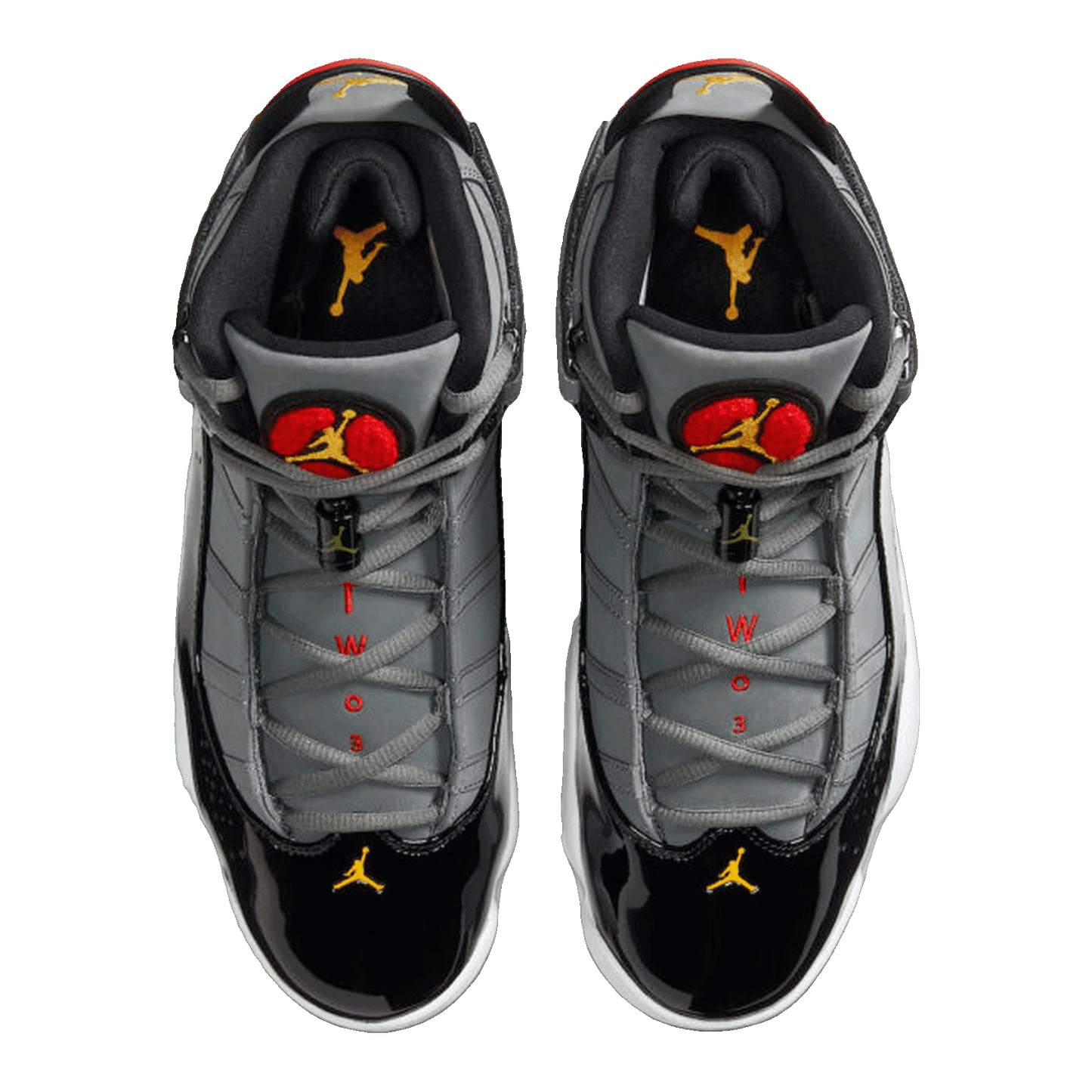 Nike Air Jordan 6 Rings Smoke Grey Black Red Gold Oben