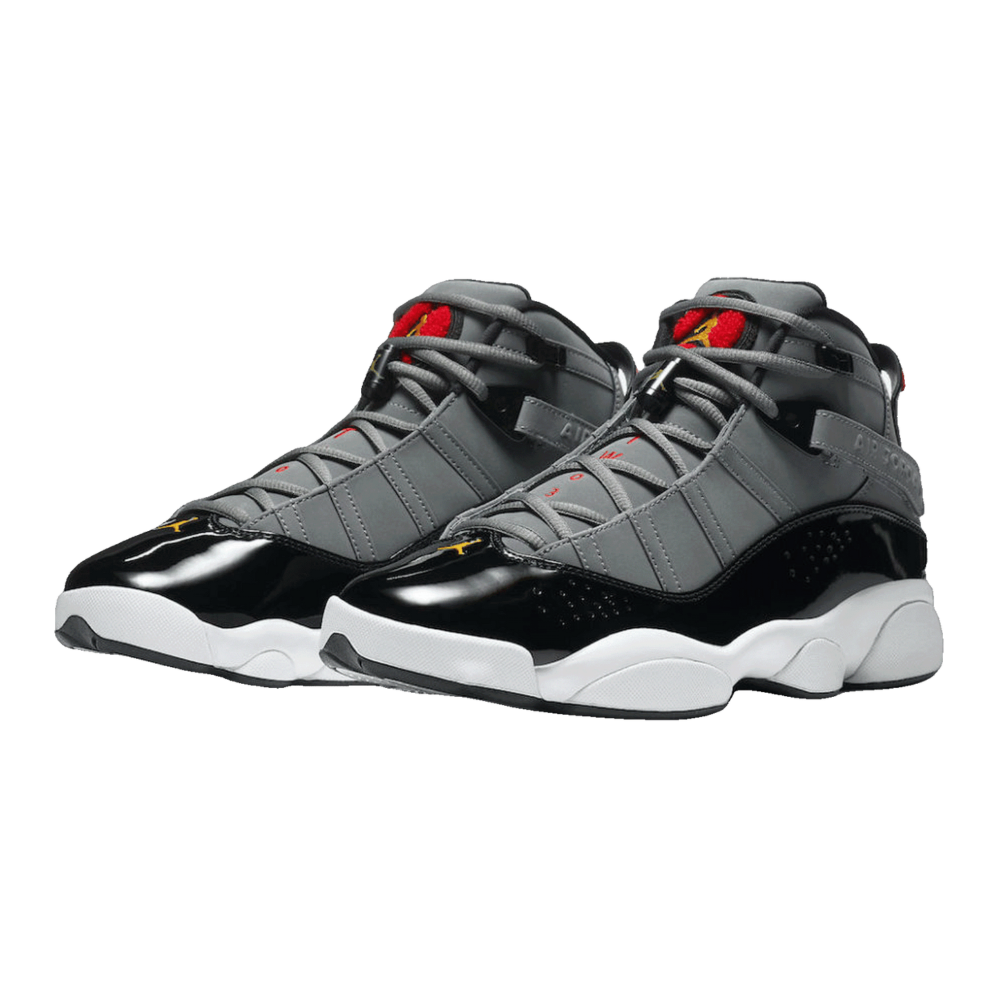 Nike Air Jordan 6 Rings Smoke Grey Black Red Gold Side 322992-022