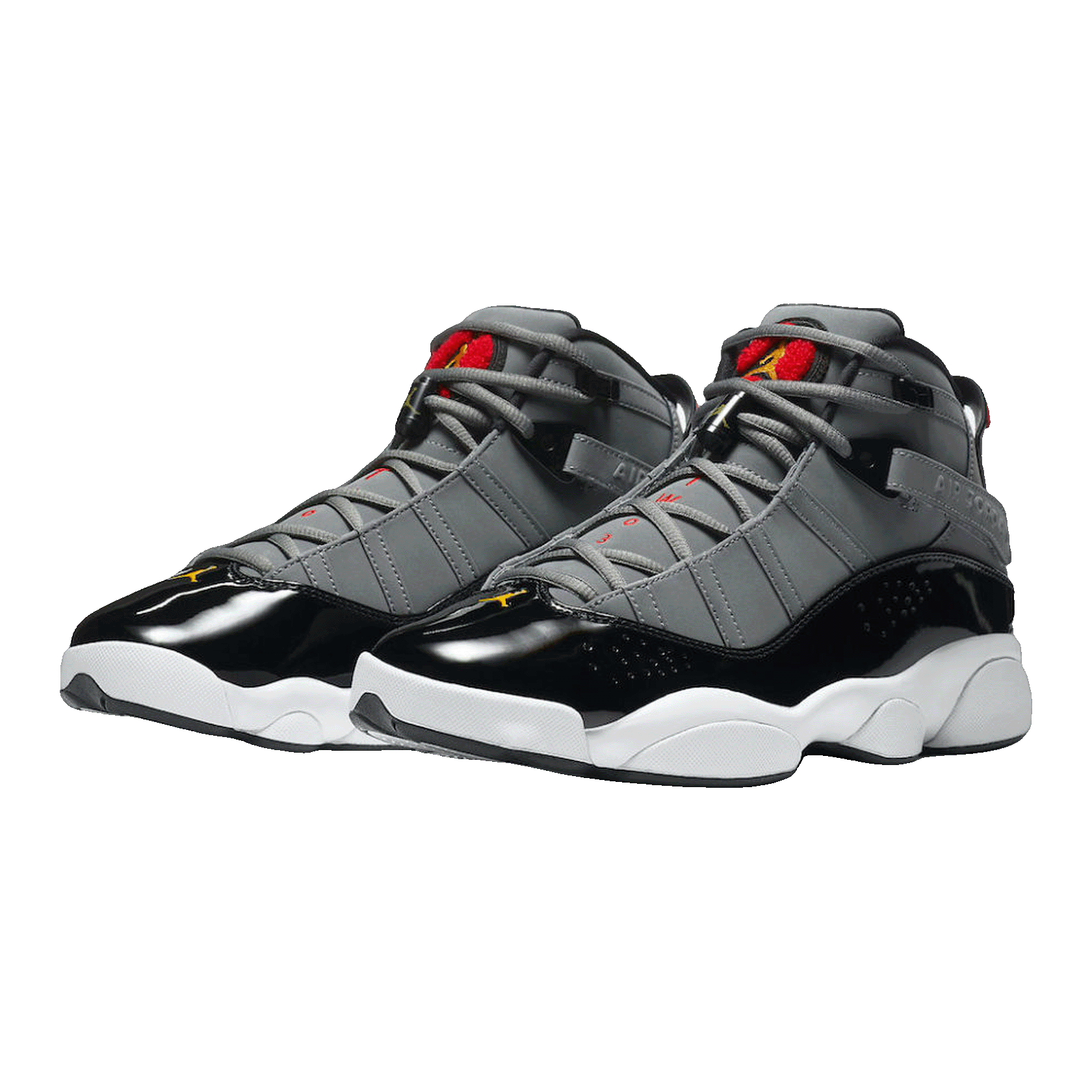 Nike Air Jordan 6 Rings Smoke Grey Black Red Gold Side 322992-022