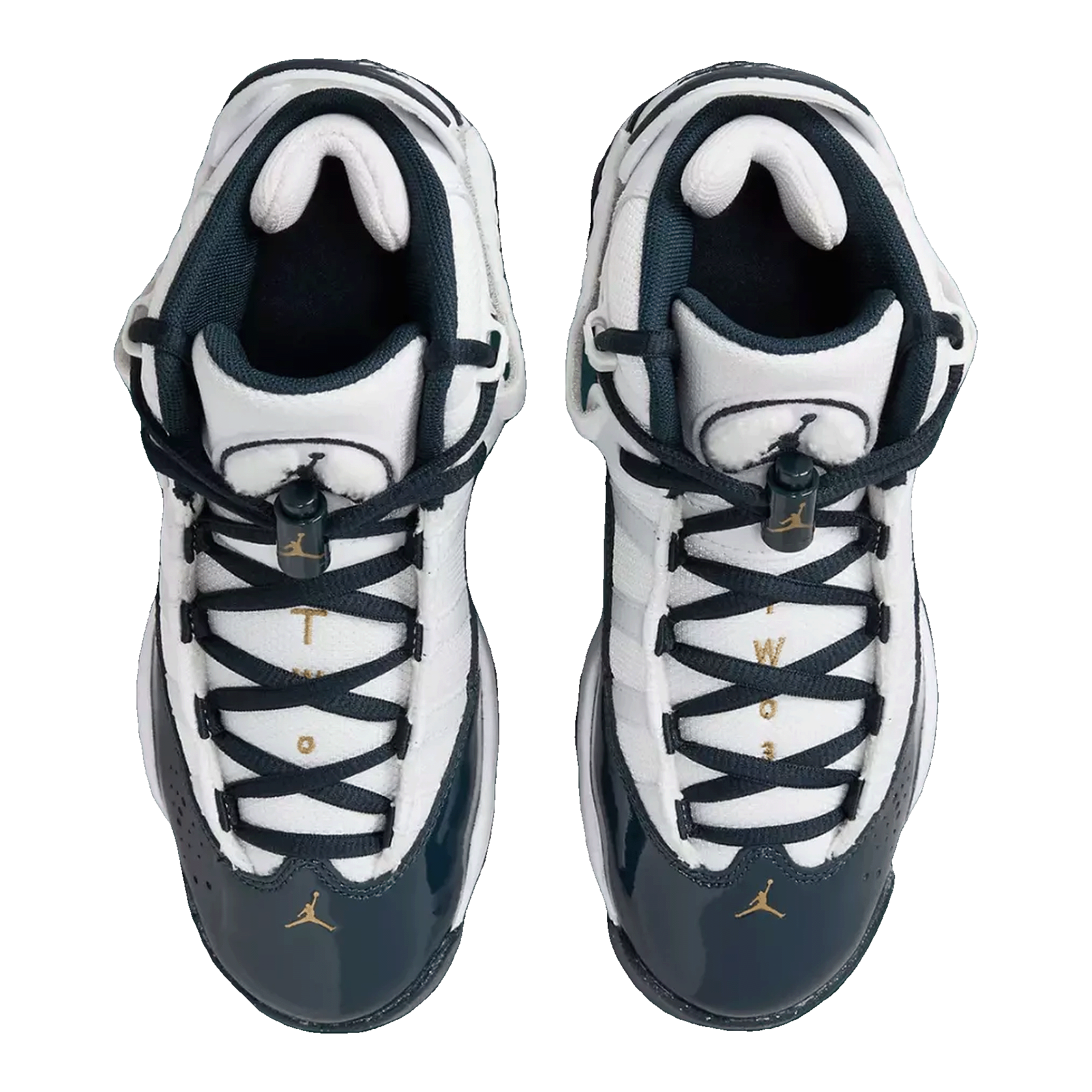 Nike Air Jordan 6 Rings White Metallic Gold Armory Navy (GS) Oben 323419-147