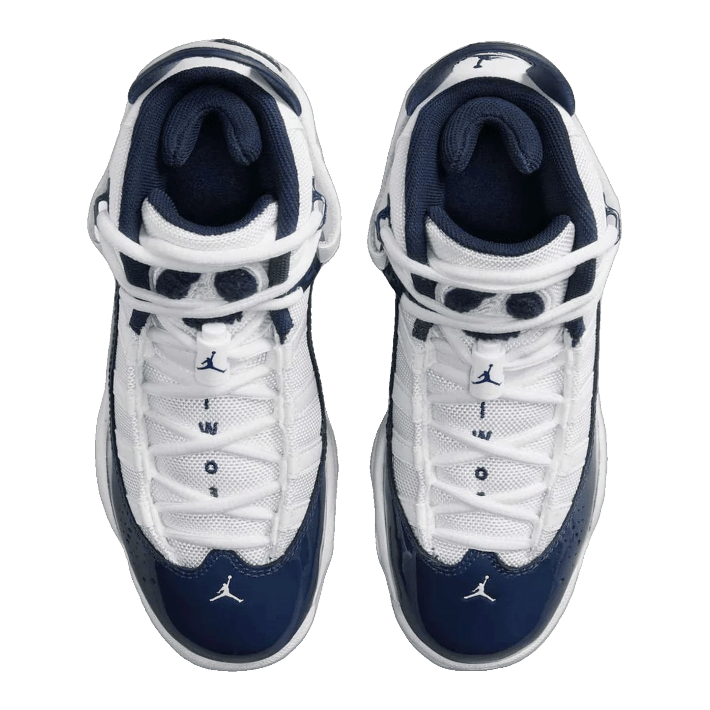 Nike Air Jordan 6 Rings White Midnight Navy (GS) Oben 323419-124