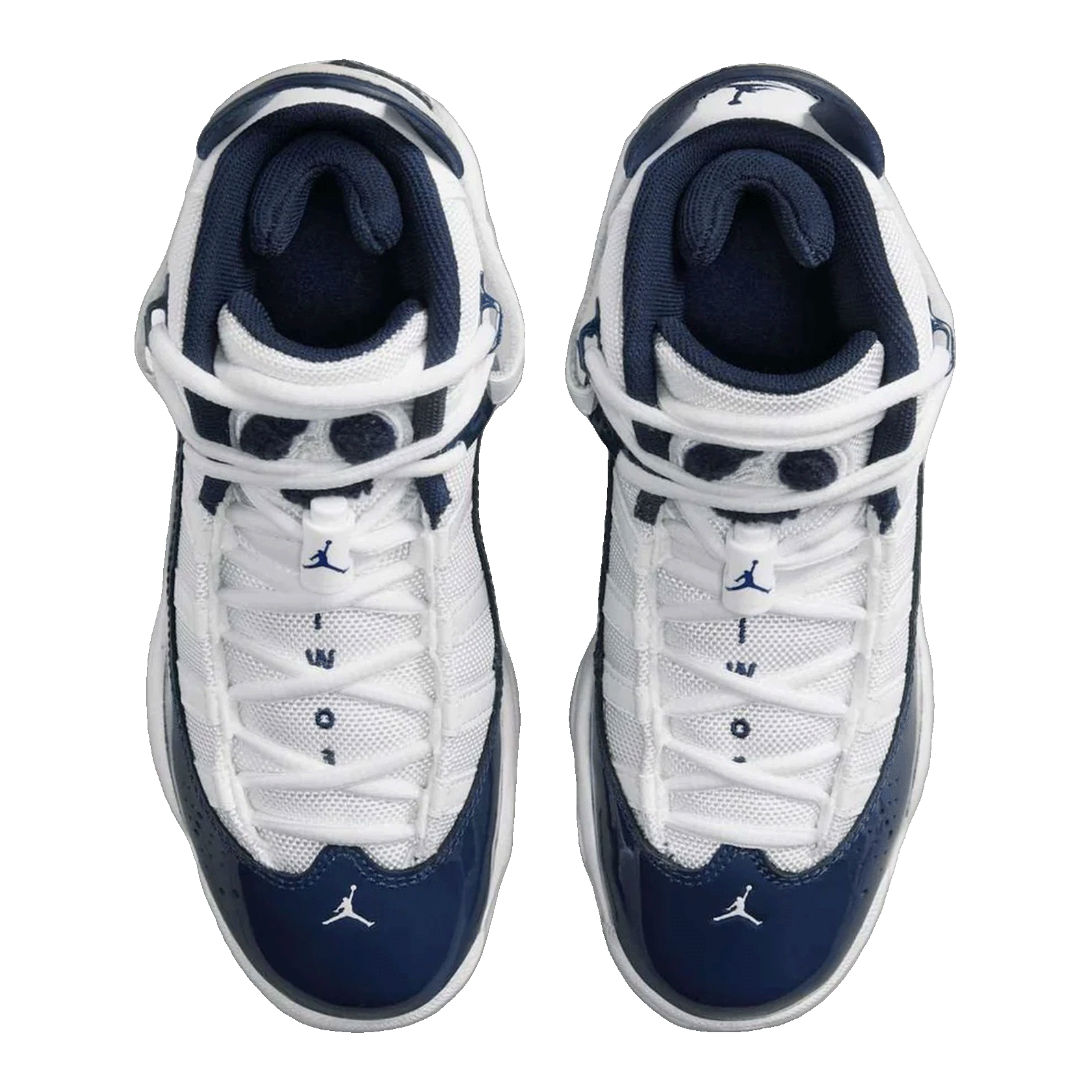 Nike Air Jordan 6 Rings White Midnight Navy (GS) Oben 323419-124