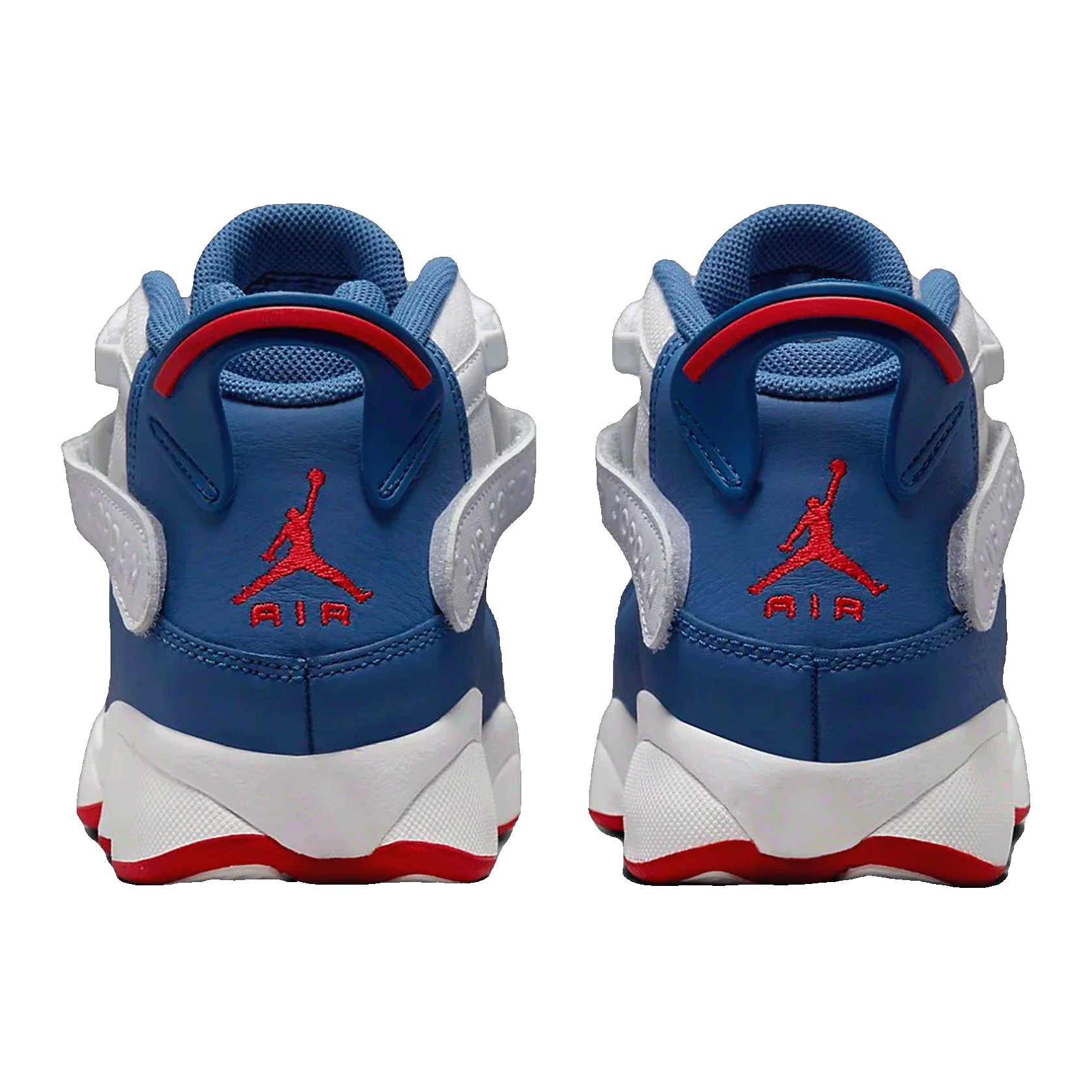 Nike Air Jordan 6 Rings White University Red Light Steel Grey True Blue (GS) Back 323419-140