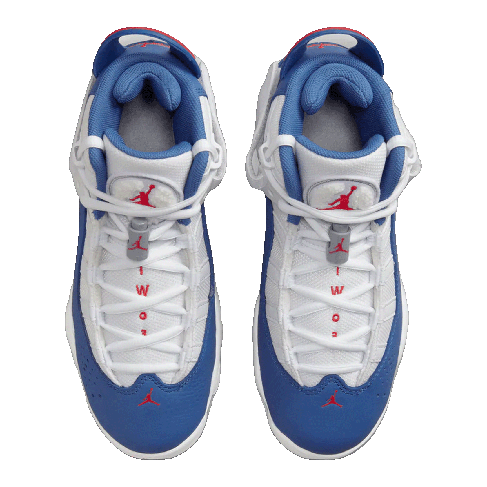 Nike Air Jordan 6 Rings White University Red Light Steel Grey True Blue (GS) Oben 323419-140