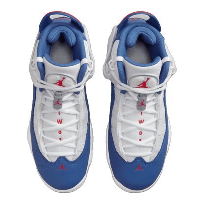 Nike Air Jordan 6 Rings White University Red Light Steel Grey True Blue (GS) Oben 323419-140