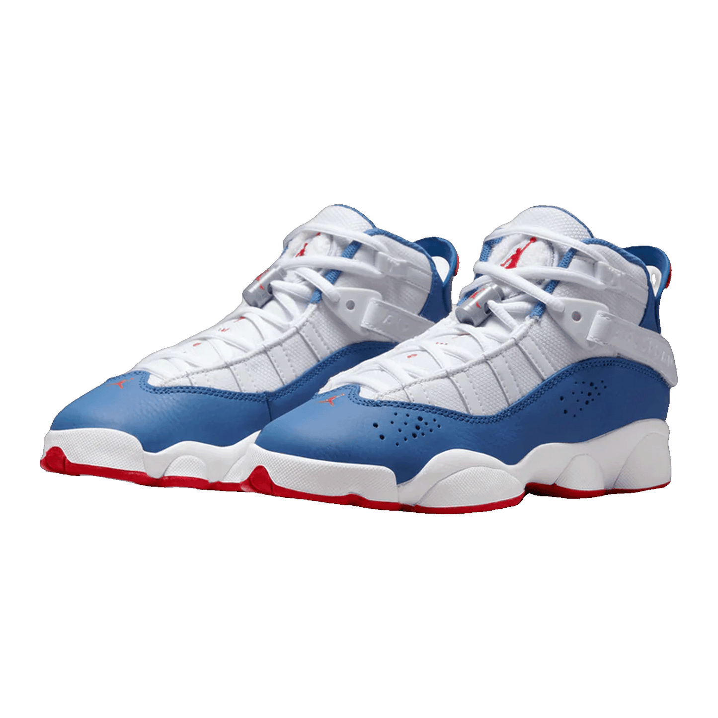 Nike Air Jordan 6 Rings White University Red Light Steel Grey True Blue (GS) Side 323419-140