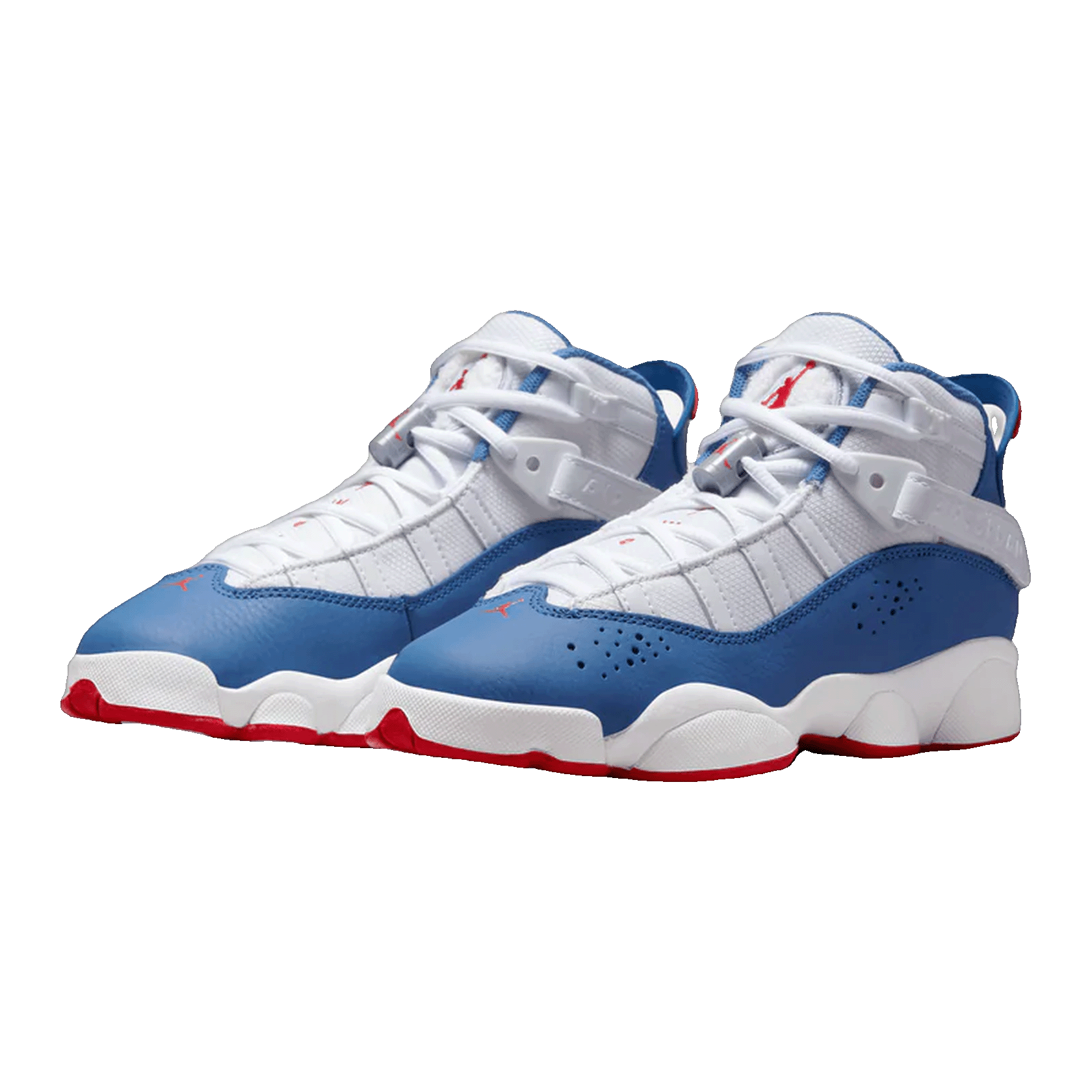 Nike Air Jordan 6 Rings White University Red Light Steel Grey True Blue (GS) Side 323419-140