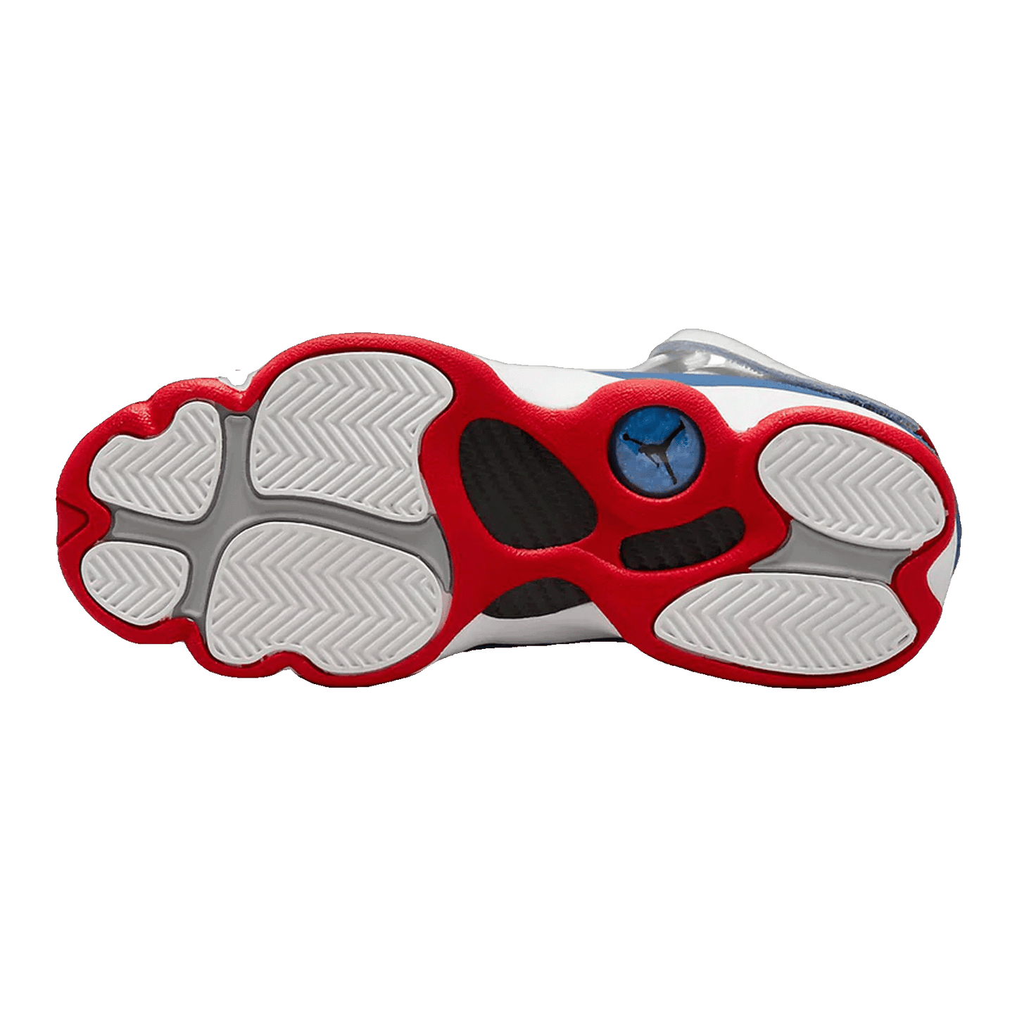 Nike Air Jordan 6 Rings White University Red Light Steel Grey True Blue (GS) Sohle 323419-140