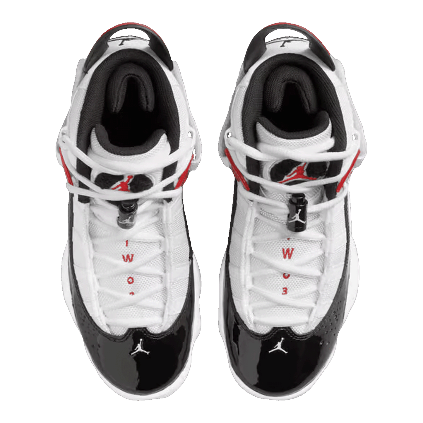 Nike Air Jordan 6 Rings White Varsity Red Black (GS) Oben 323419-164