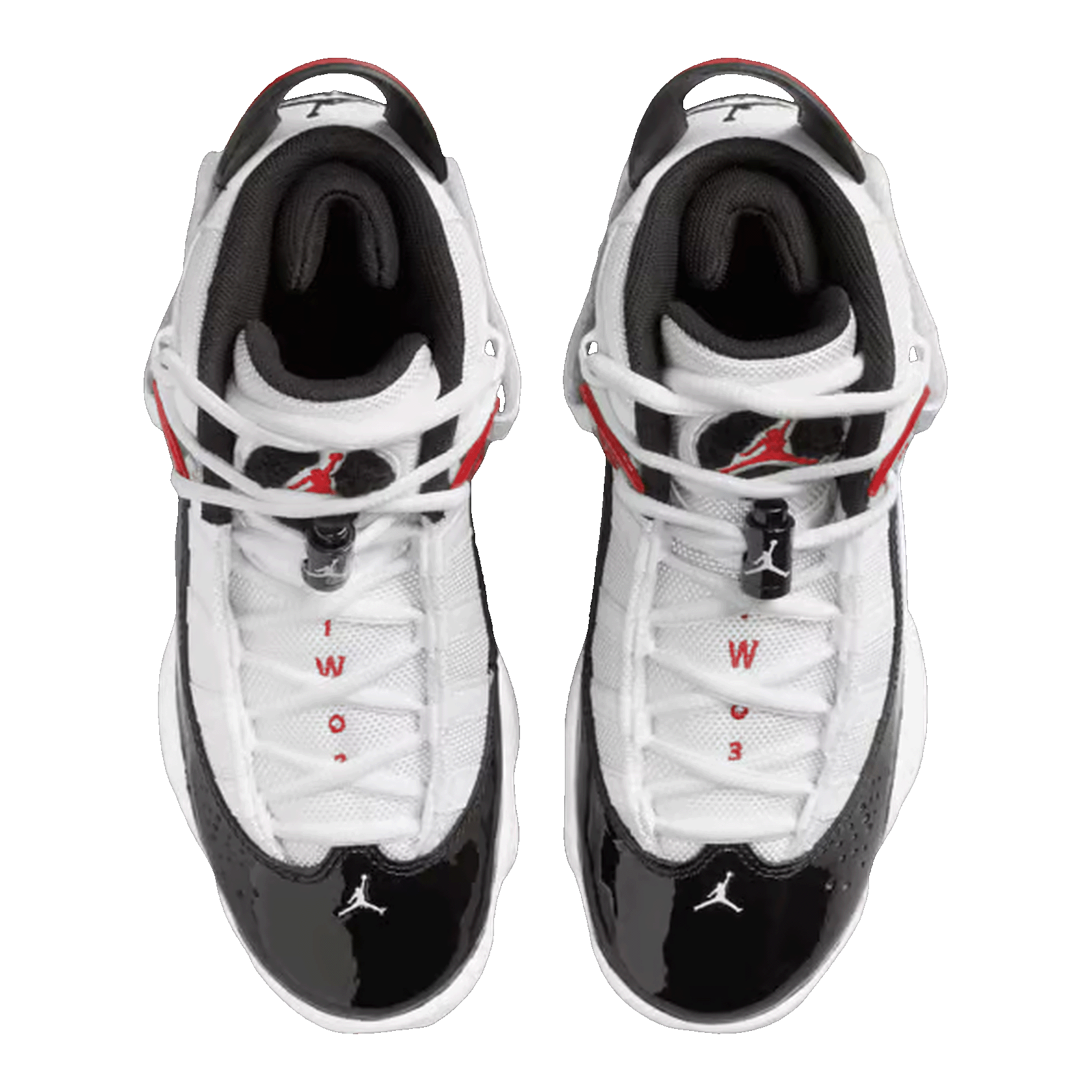 Nike Air Jordan 6 Rings White Varsity Red Black (GS) Oben 323419-164